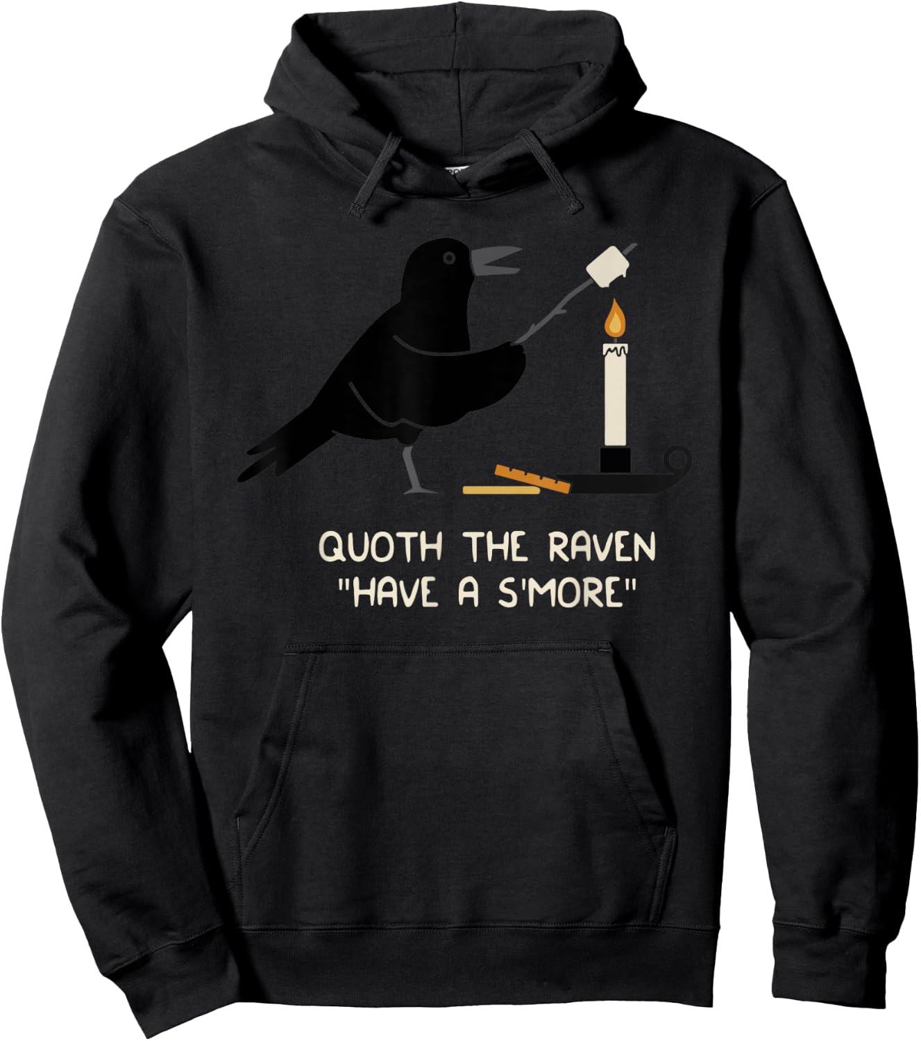 Funny Quoth The Raven Have A S'More Distressed Hoodie - Hoodie | Black