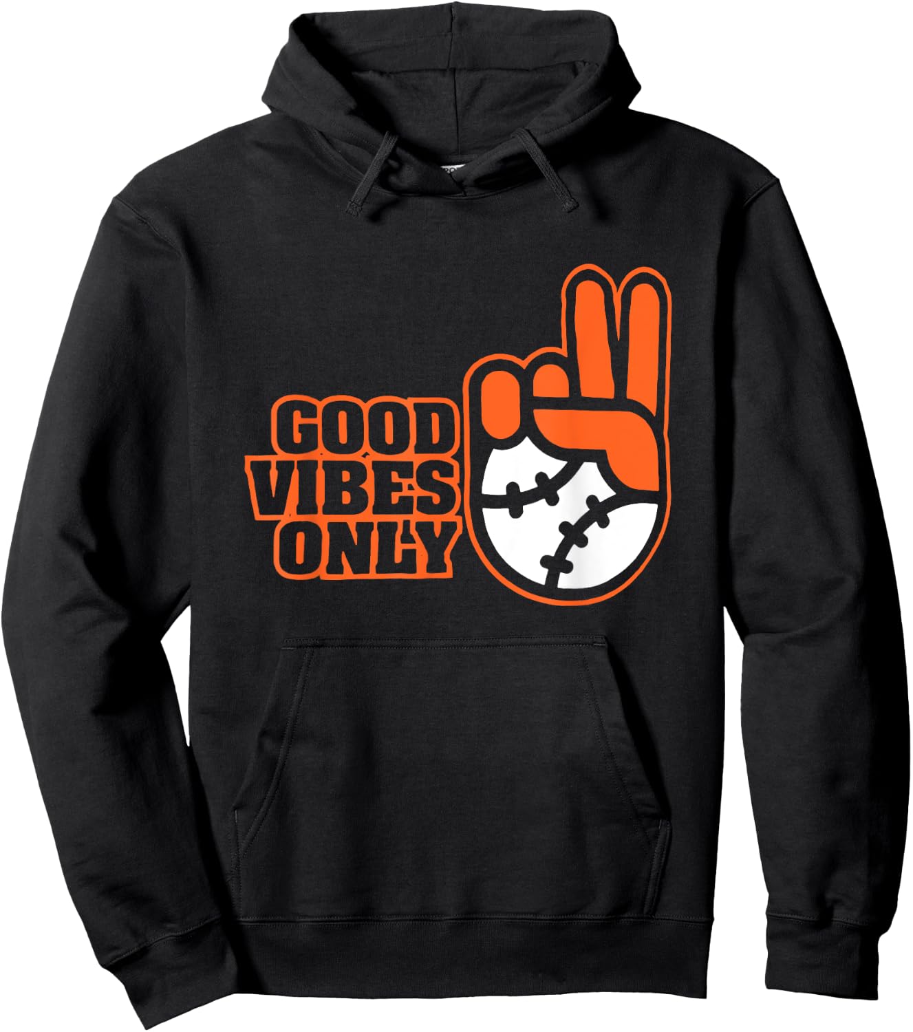 Good Vibes Funny Only Baseball Lover Women Hoodie - Hoodie | Black
