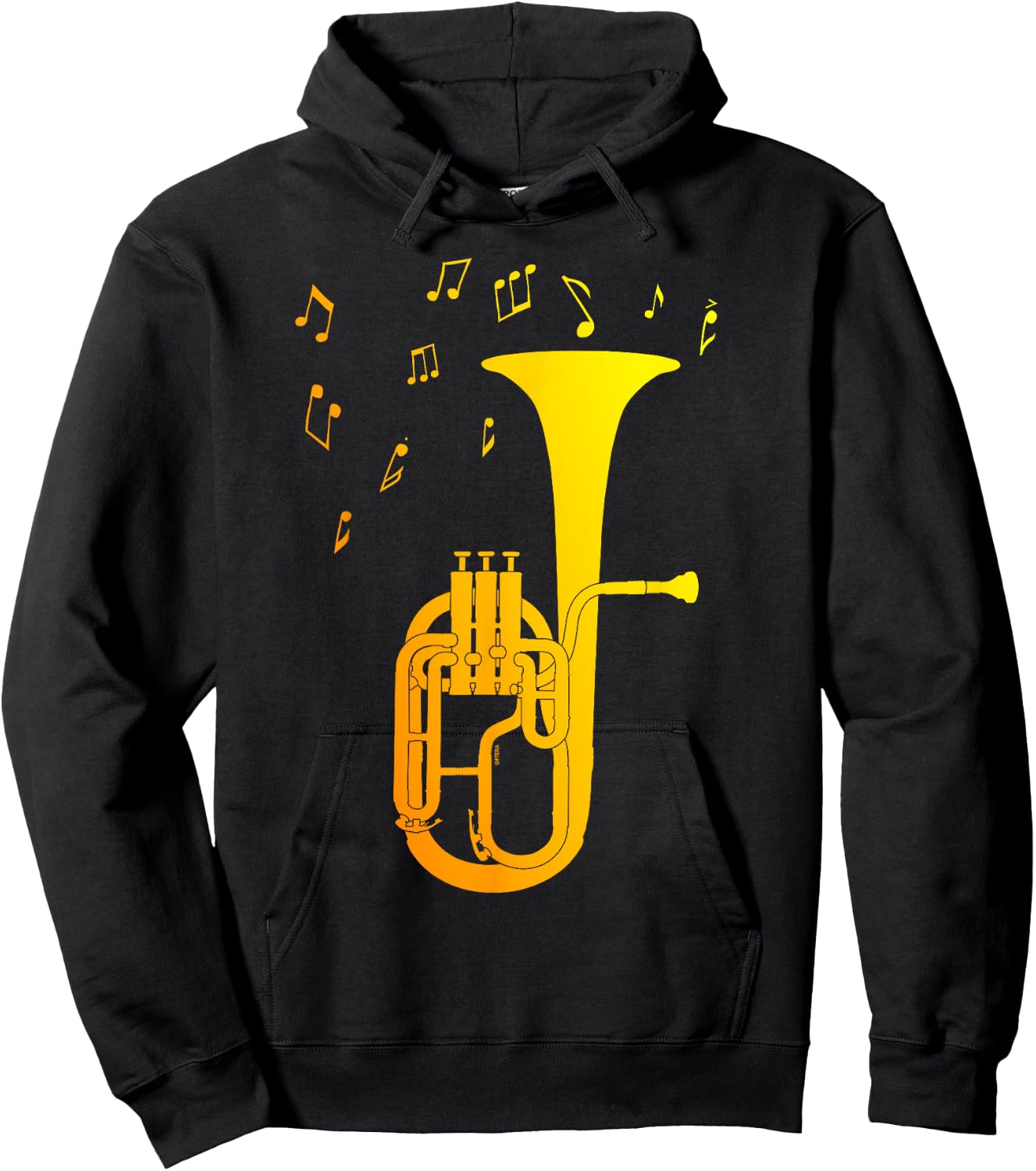 Simple Art for Brass Band An Alto Horn or Cool Tenor Horn Hoodie - Hoodie | Black