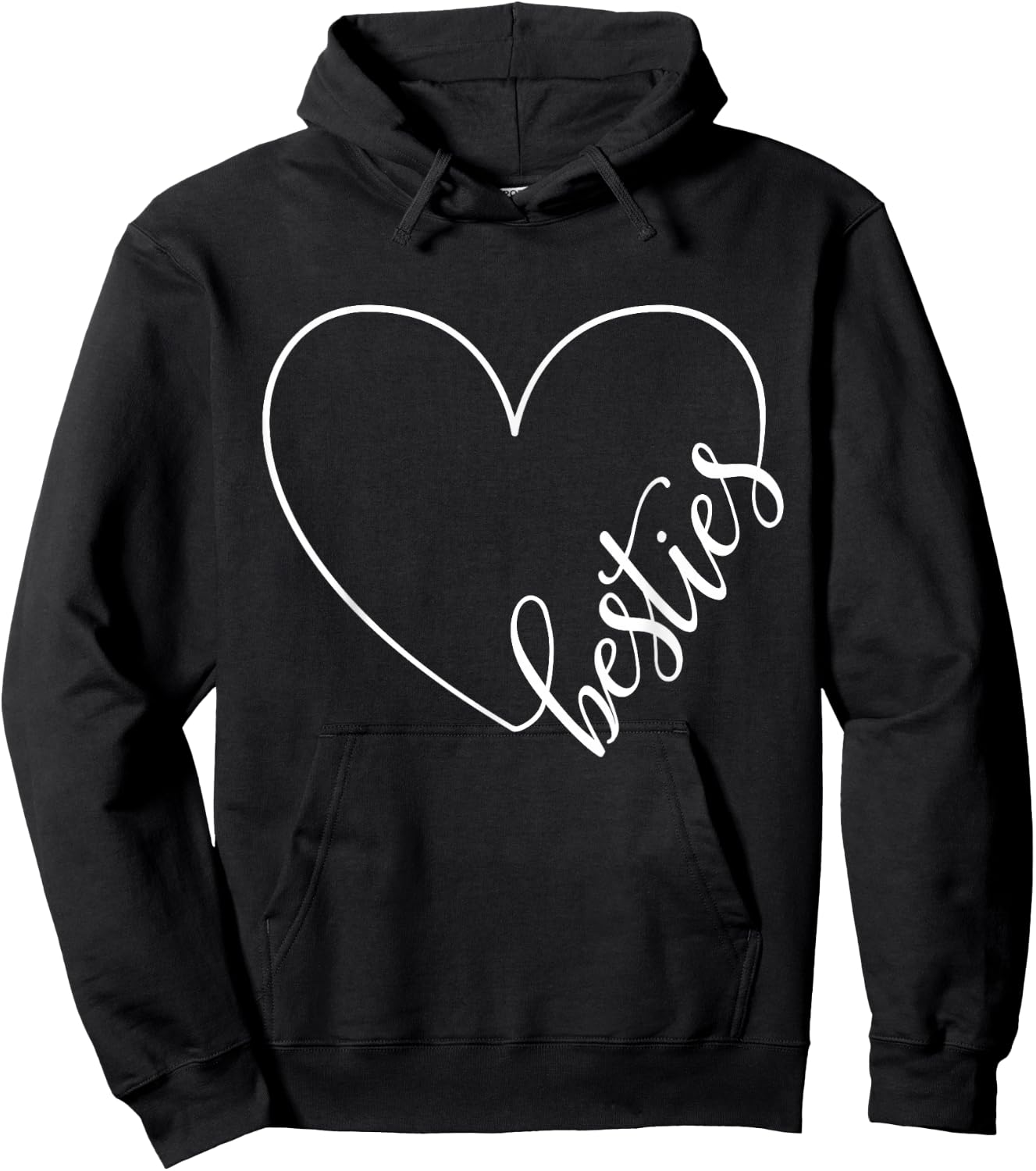 Besties BFF Best Friends Heart Friendship Cute Matching Hoodie - Hoodie | Black