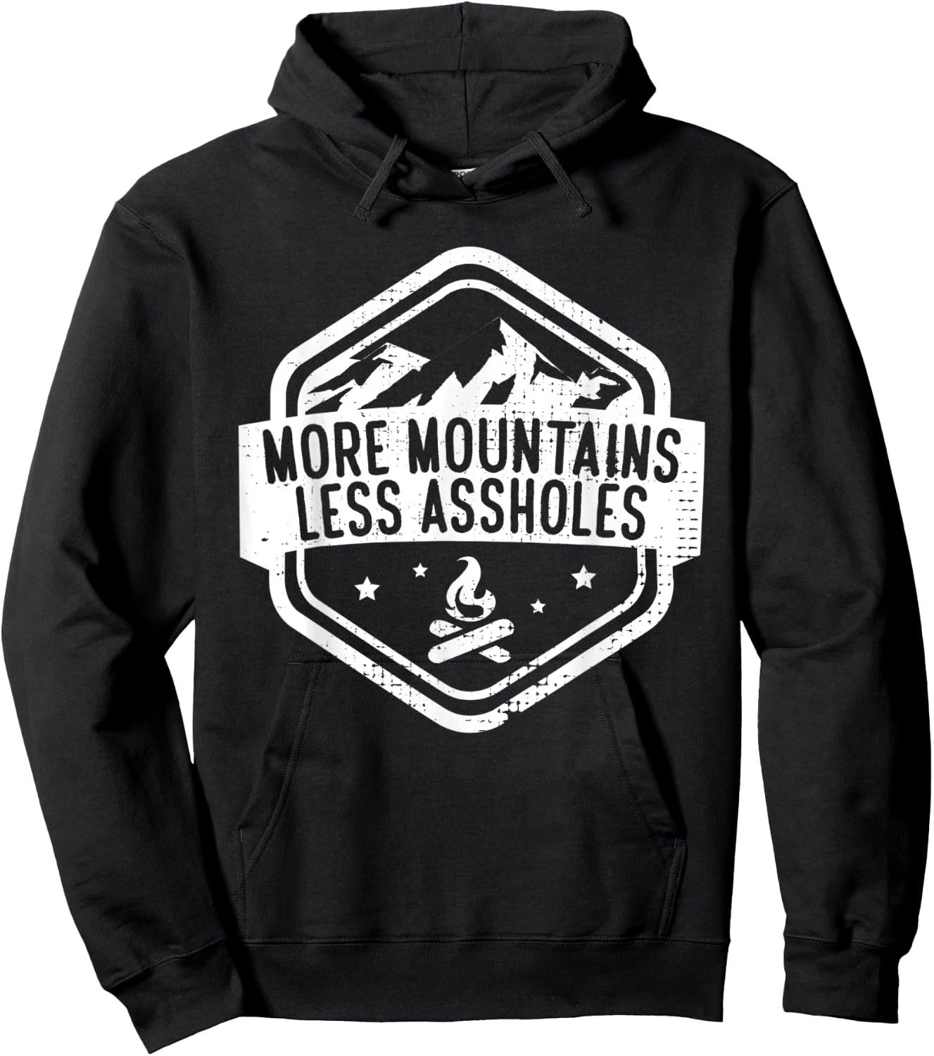 More Mountains Less Assholes Trekking Mountains Hoodie - Hoodie | Black