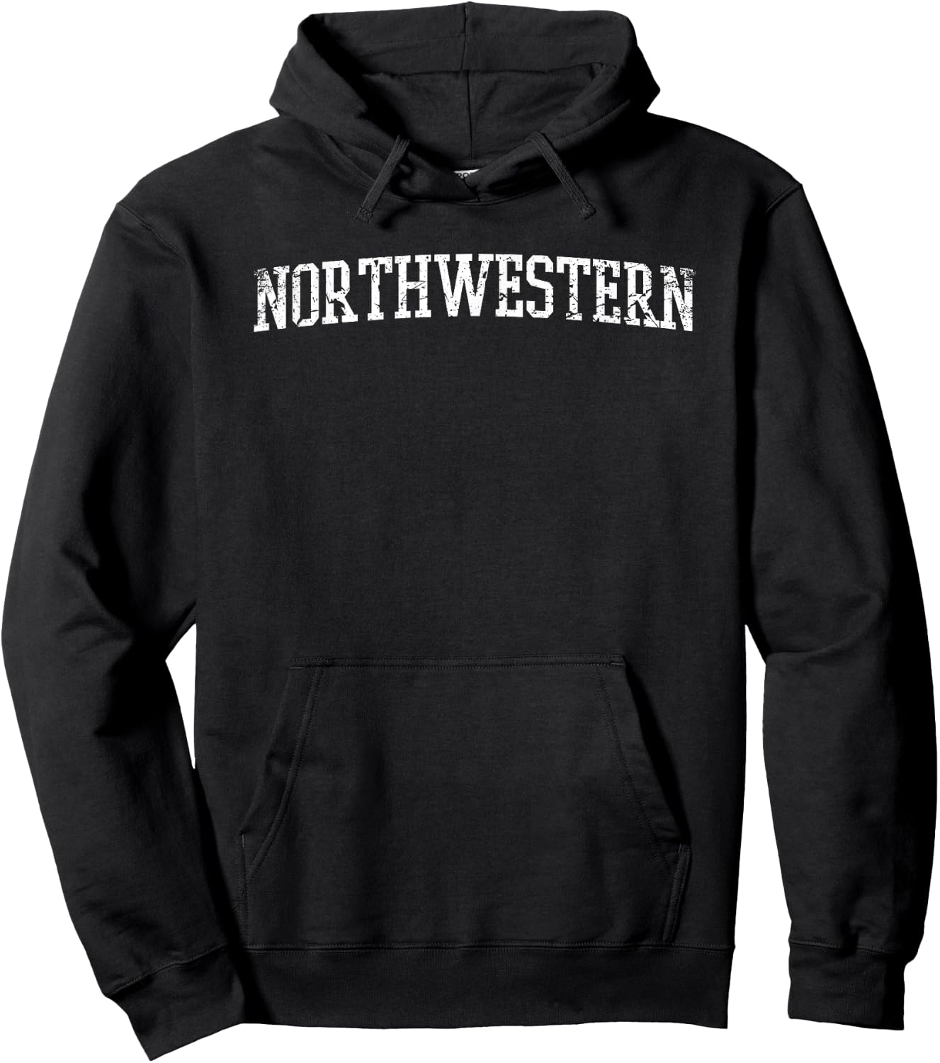 Northwestern- Throwback Design - Vintage Worn Classic Hoodie - Hoodie | Black