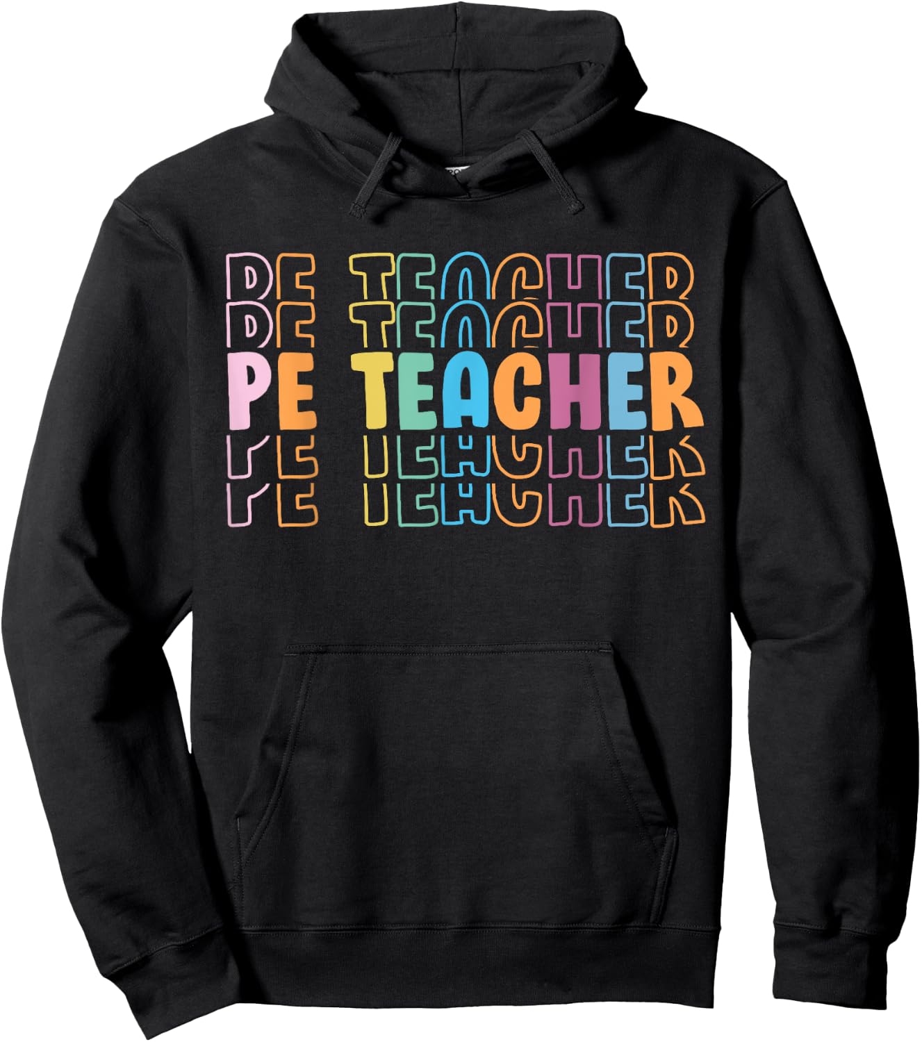 PE Teacher Vintage retro groovy Physical Education Teacher Hoodie - Hoodie | Black