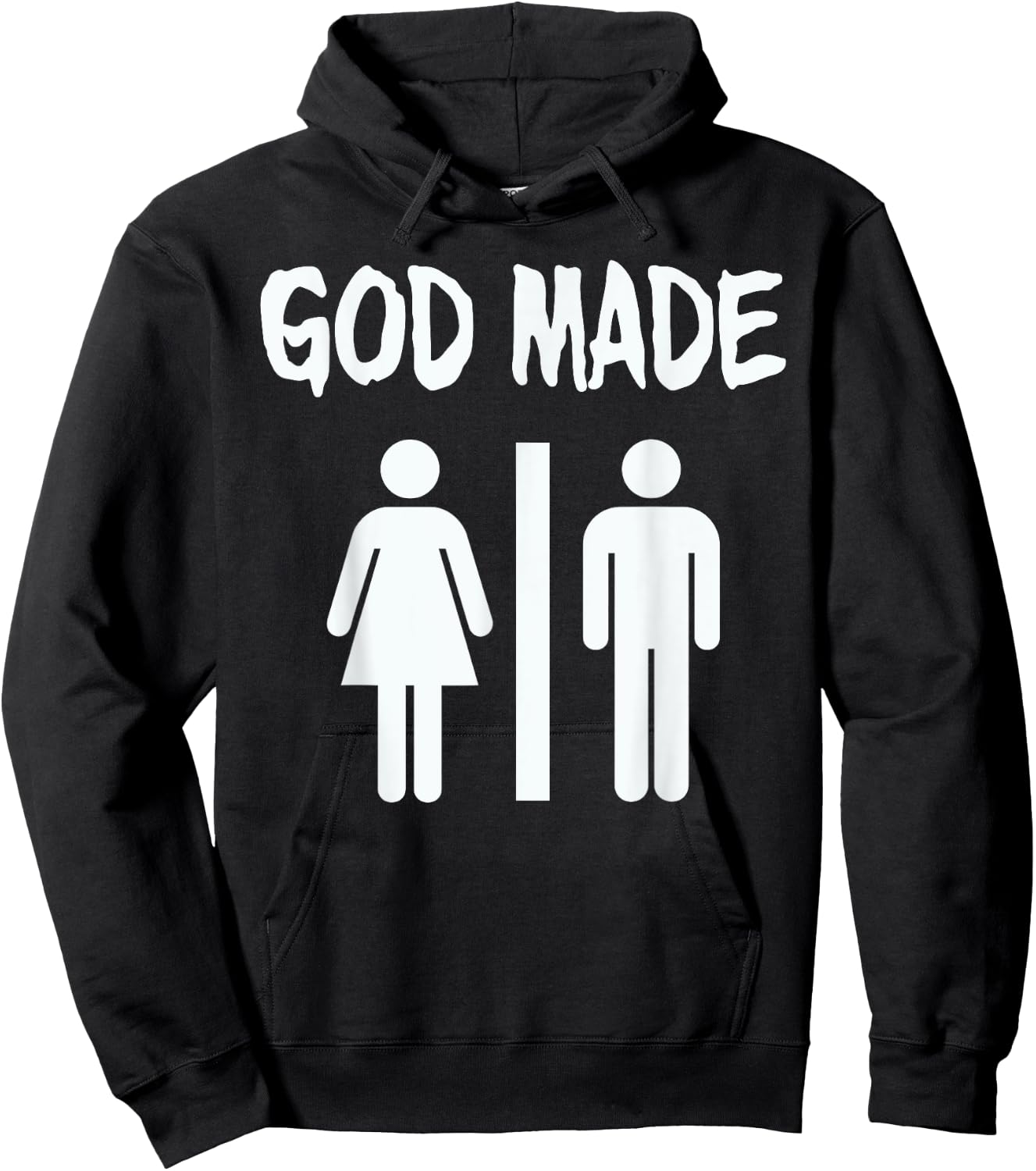 God Made Men Women Funny Christian Hoodie - Hoodie | Black