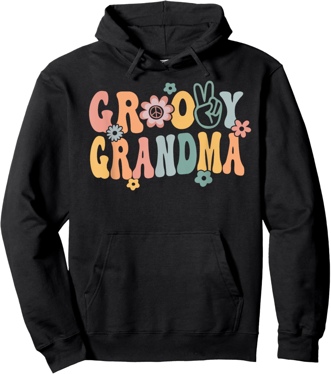 Groovy Grandma Retro Gigi Matching Family 1st Birthday Party Hoodie - Hoodie | Black