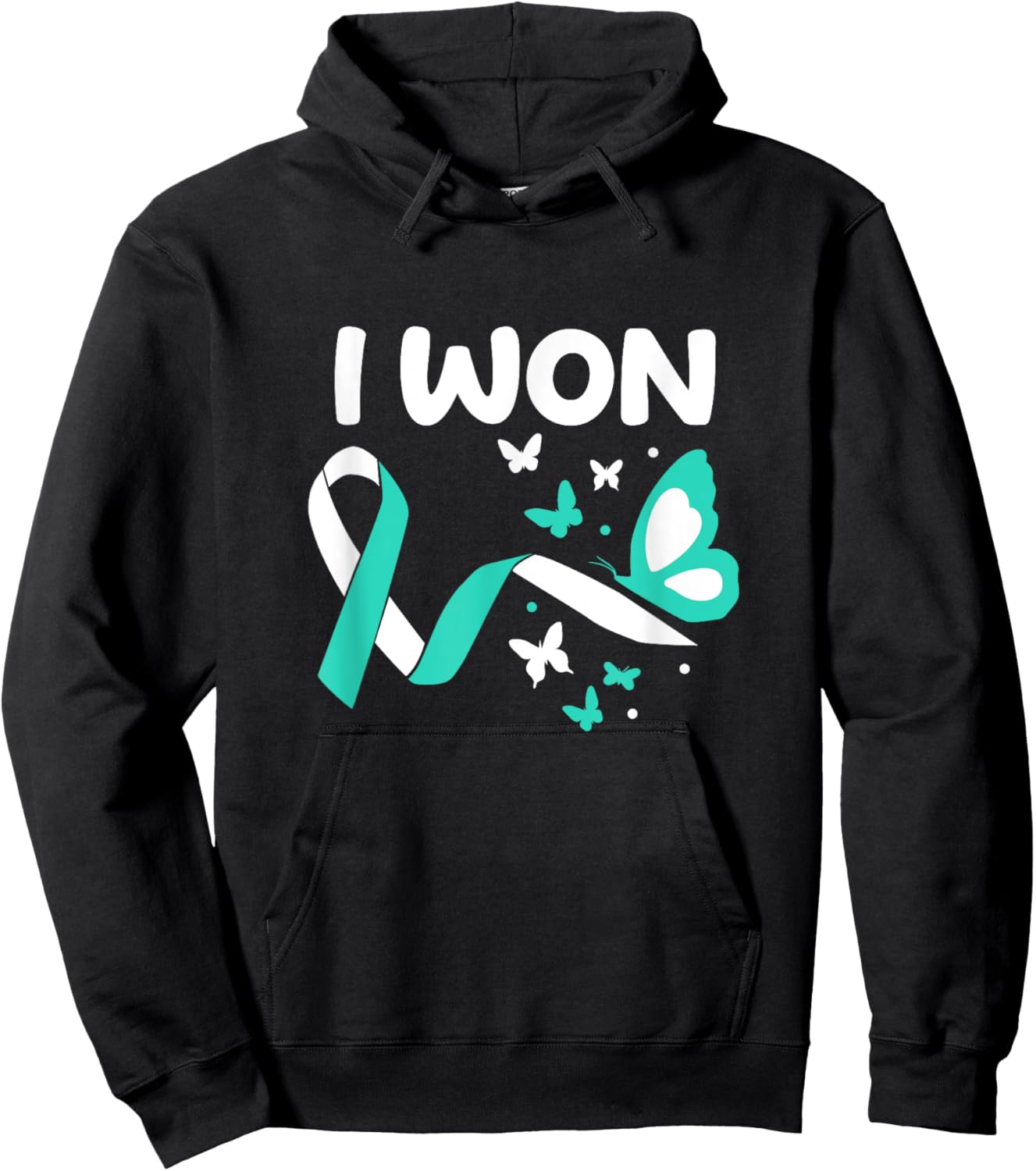 I Won! Cervical Cancer survivor. Butterflies version Hoodie - Hoodie | Black
