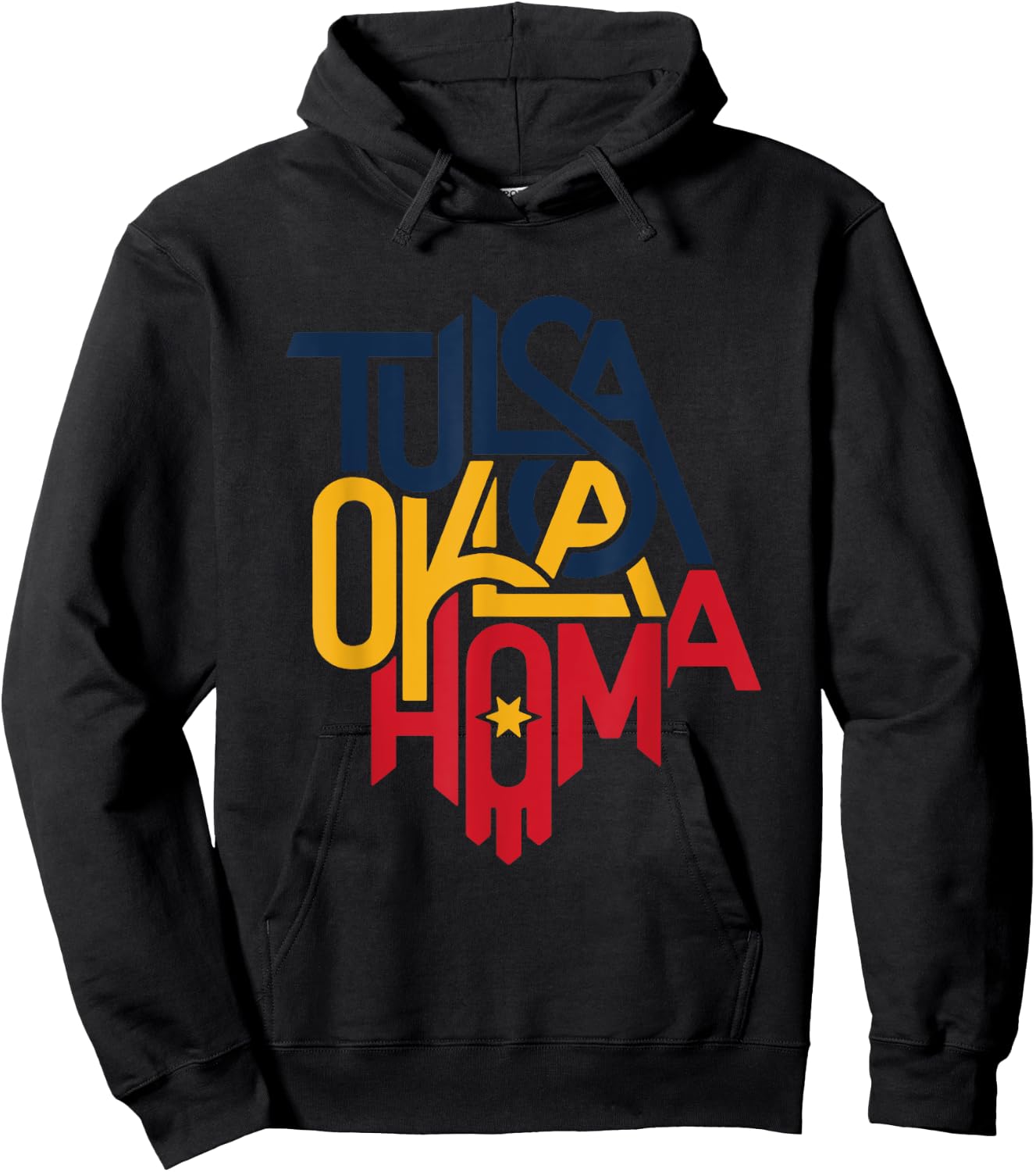 Colorful Tulsa Oklahoma Letters In Tulsa City Map Shape Hoodie - Hoodie | Black