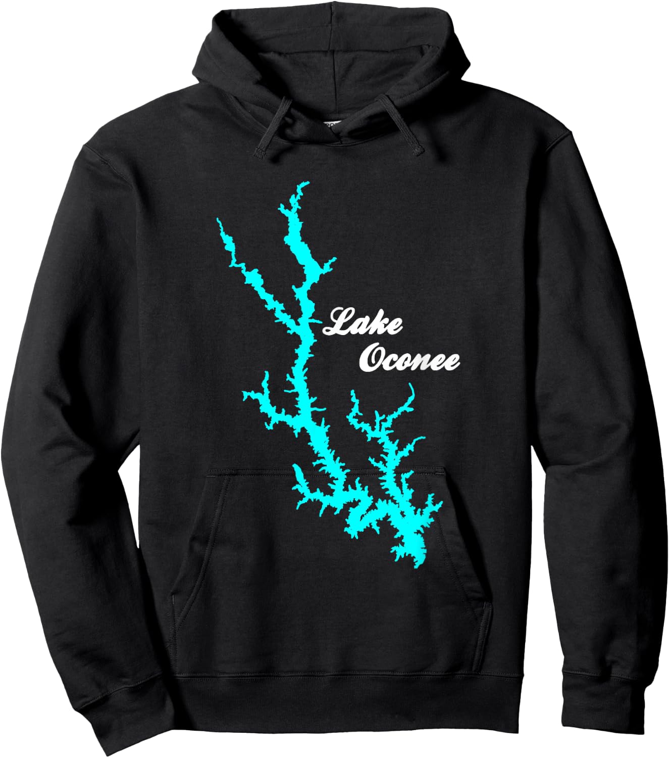 Minimalist Lake Oconee - Georgia Hoodie - Hoodie | Black
