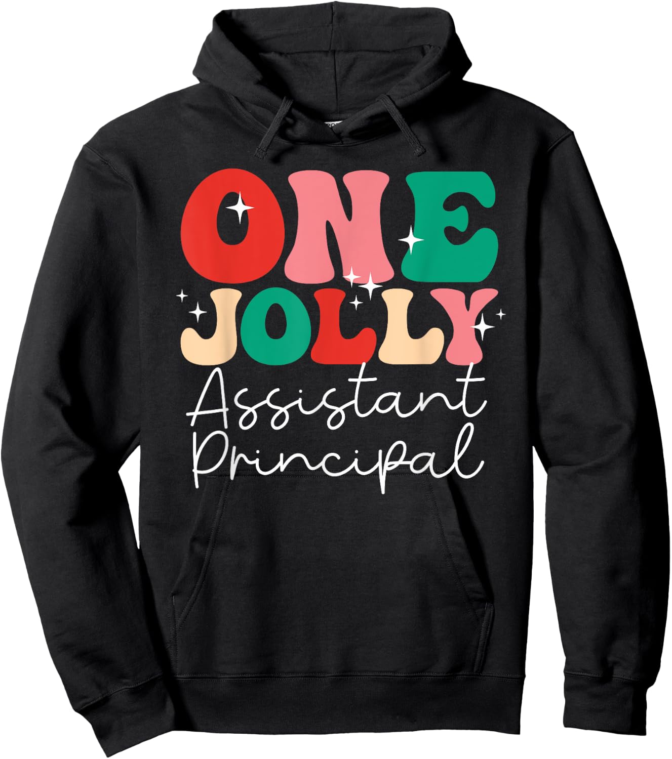 One Groovy School Family Group Holly Merry Shirts -Adults Women Kids Retro Christmas Black Small Short Sleeve Hoodie - Hoodie | Black