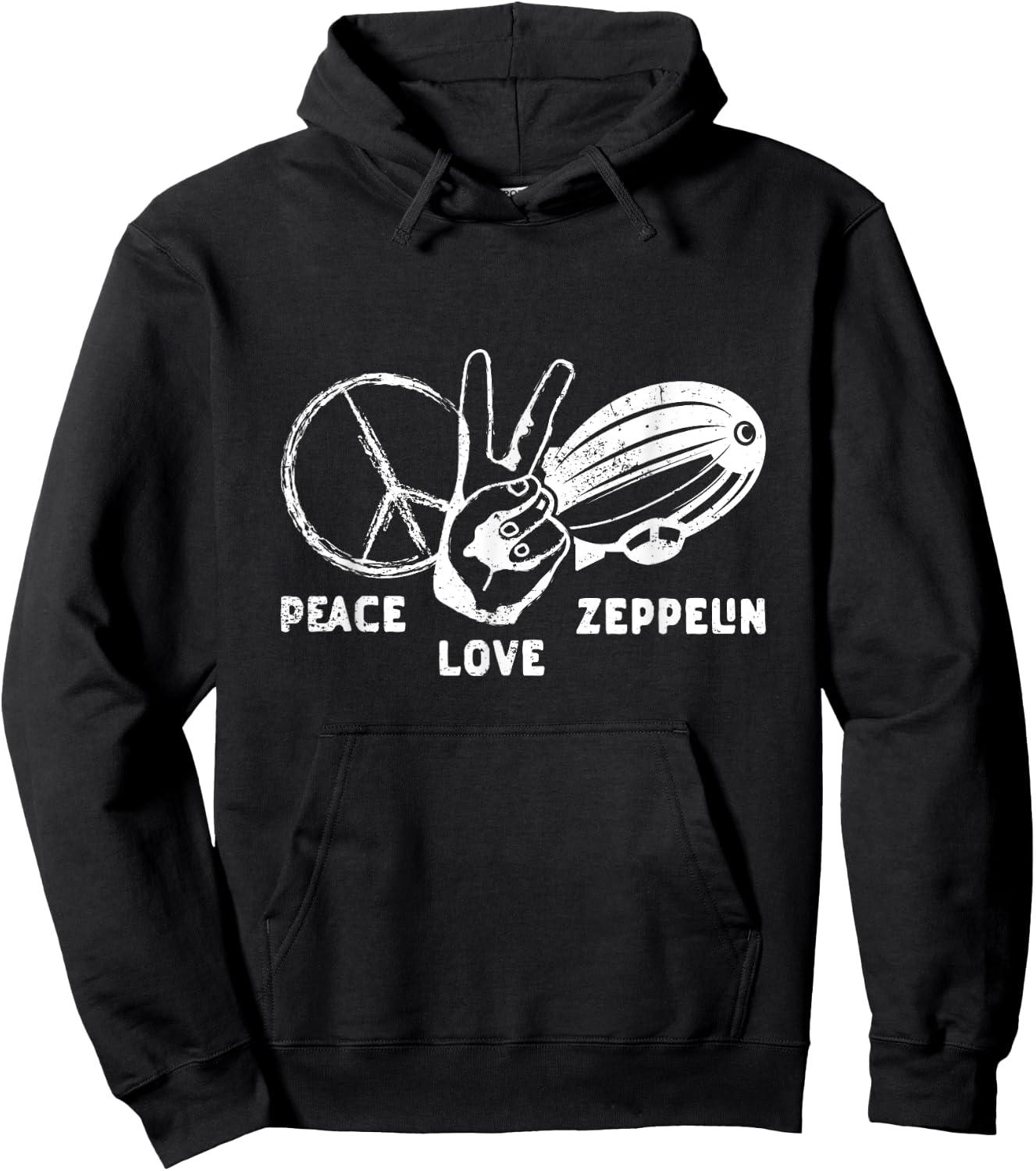 Retro Zeppelin 70s 80s Dirigible Airship Zepelin Zepplin Hoodie - Hoodie | Black