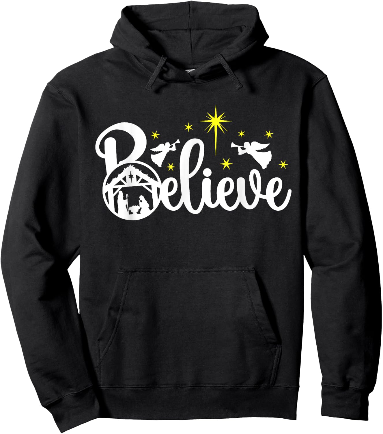 Christian Christmas Believe Jesus Nativity Scene XMAS Faith Hoodie - Hoodie | Black
