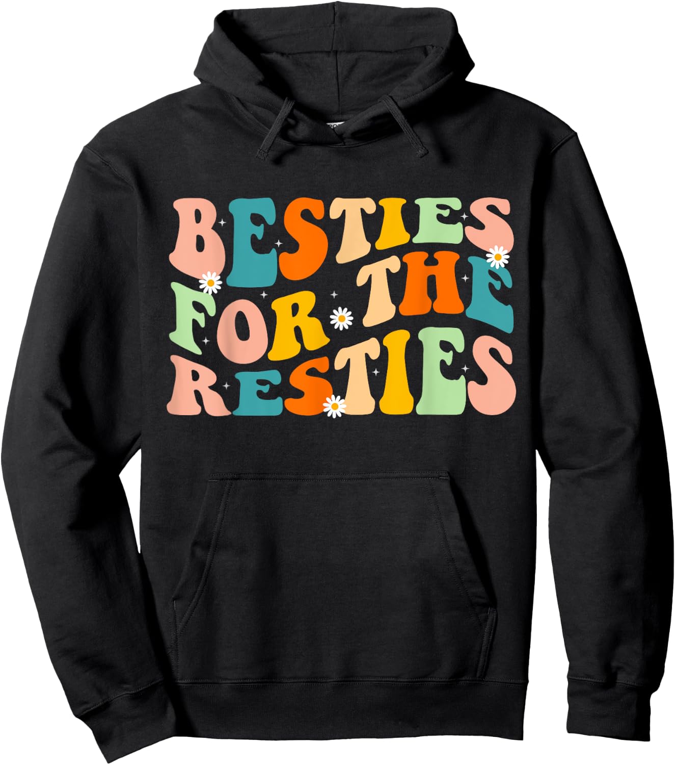 Besties for the Resties Groovy Matching Hoodie - Hoodie | Black