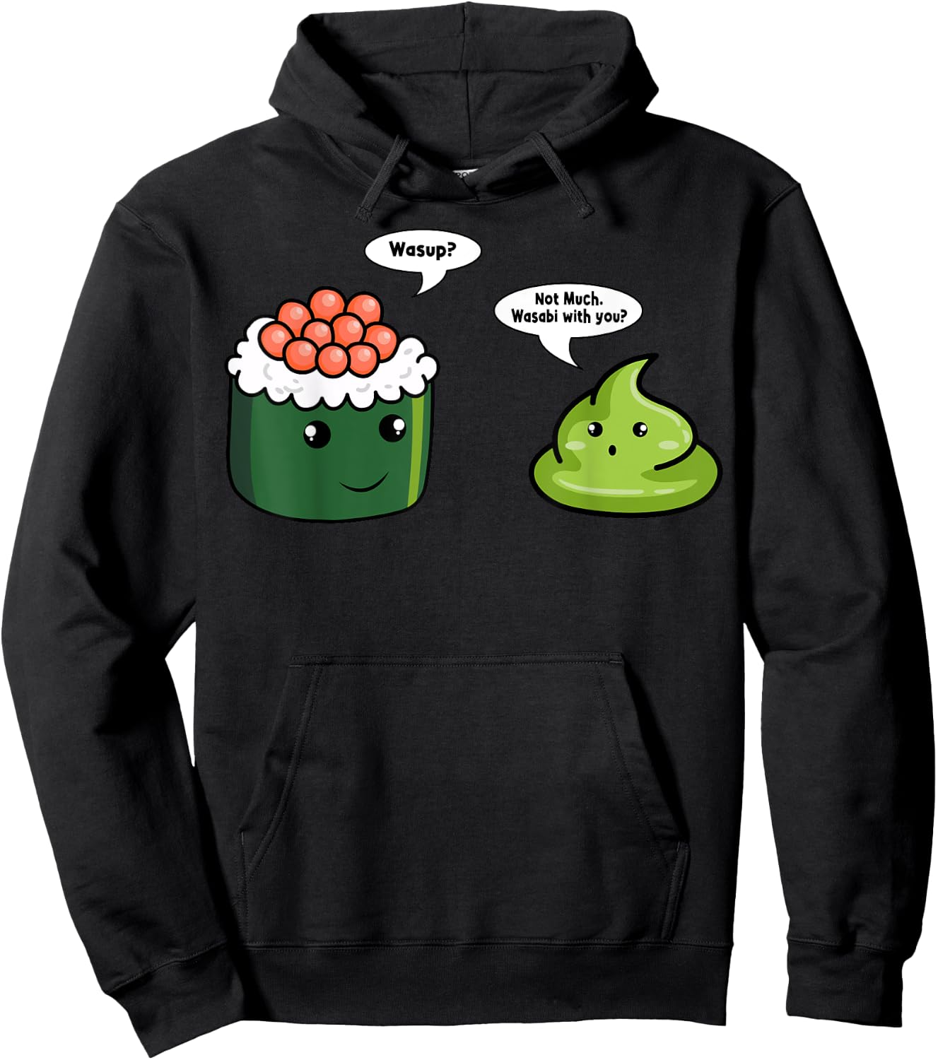 Wasabi Sushi Spicy Paste Condiments Japanese Horseradish Hoodie - Hoodie | Black