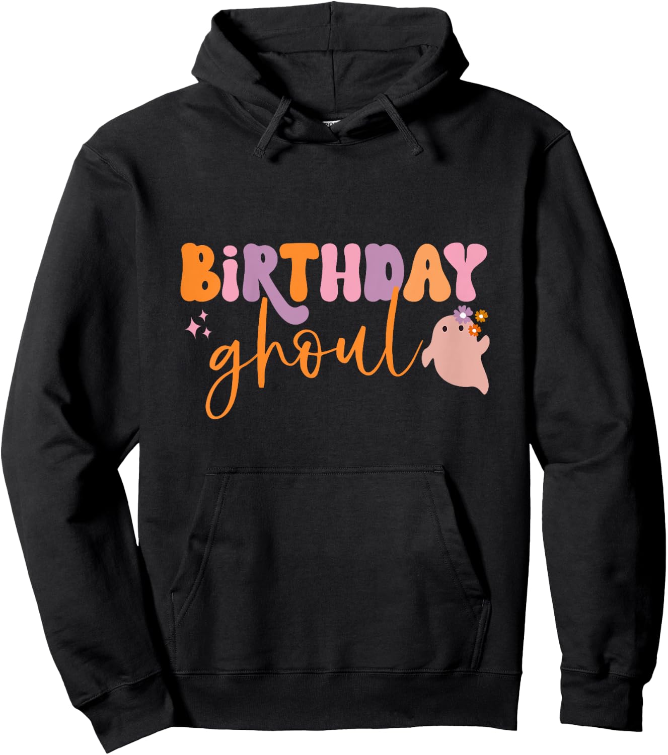 Kids Birthday Ghoul Girl Child Cute Ghost Halloween Family Party Hoodie - Hoodie | Black