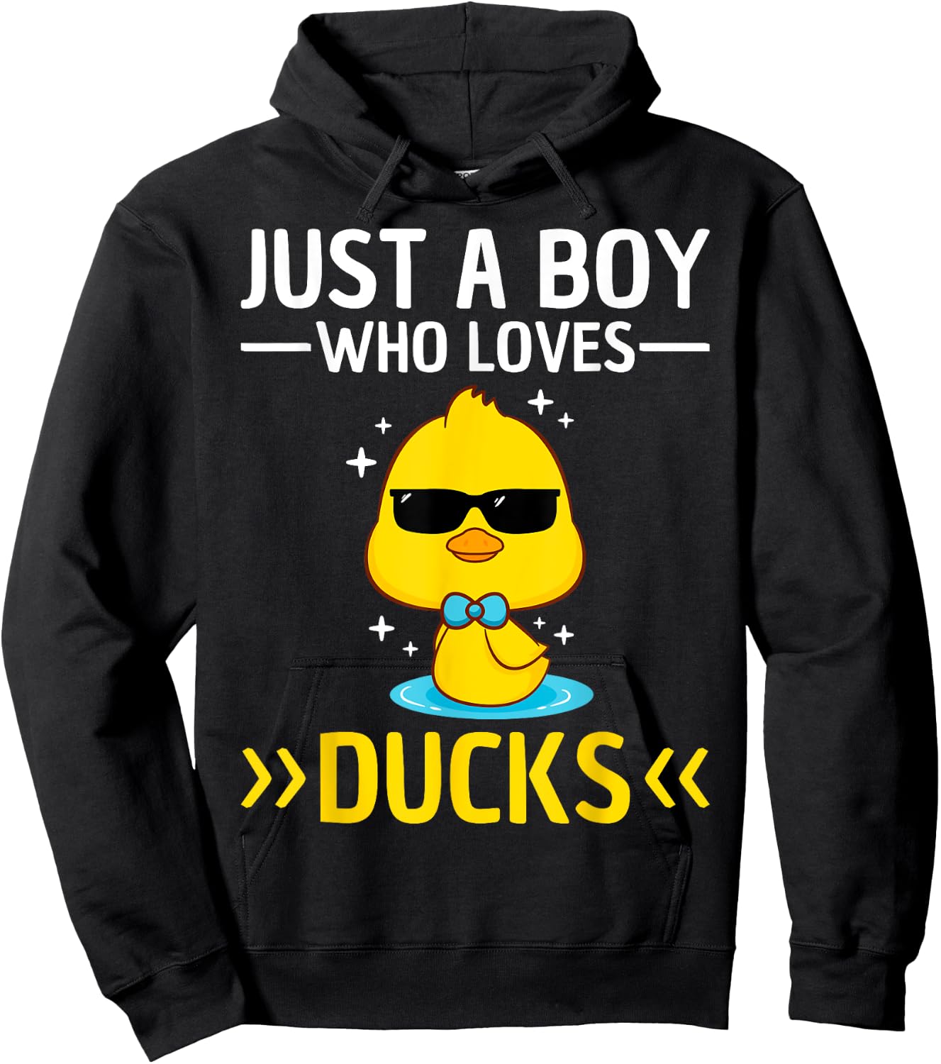 Just A Boy Who Loves Ducks Boys Kids Funny Duck Lover Duck Hoodie - Hoodie | Black