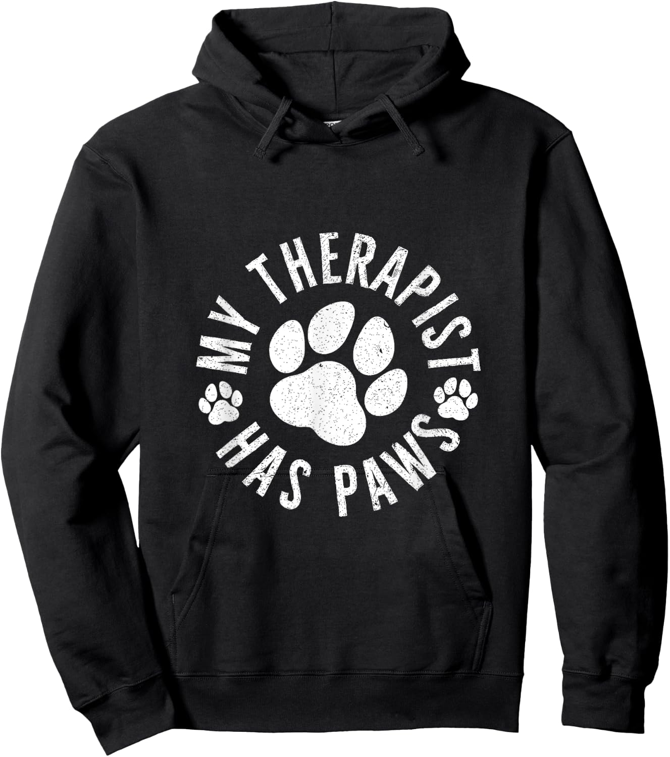 My Therapist Has Paws Funny Dog Lover Hoodie - Hoodie | Black