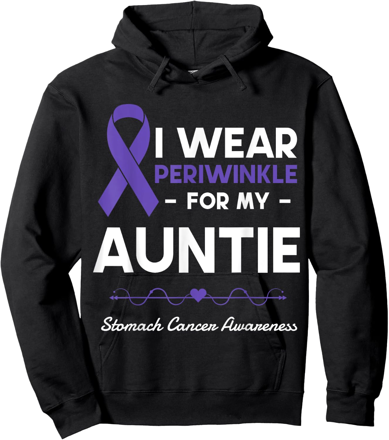 I Wear Periwinkle For My Auntie Stomach Cancer Awareness Hoodie - Hoodie | Black