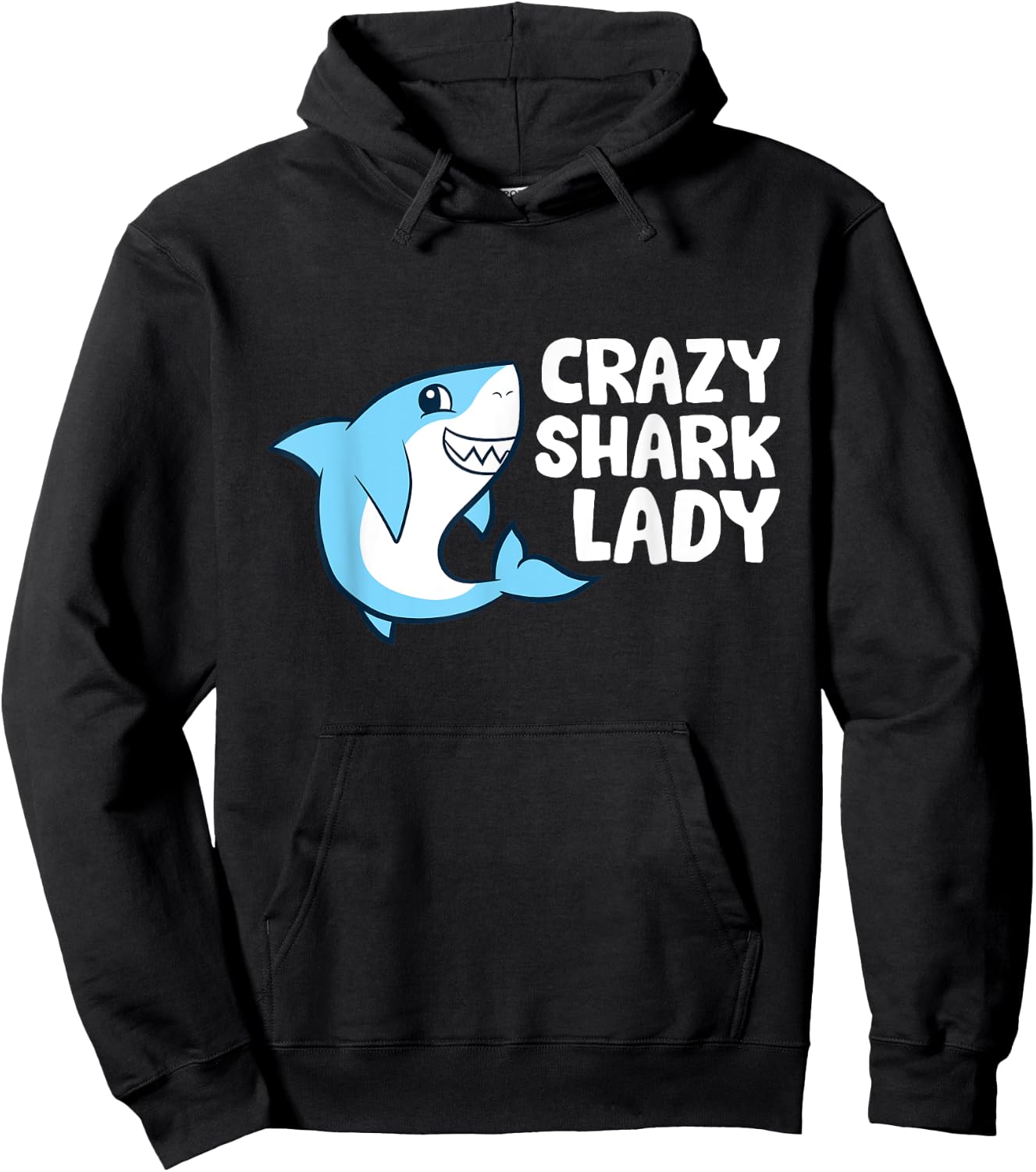 Crazy Shark Lady Hoodie - Hoodie | Black