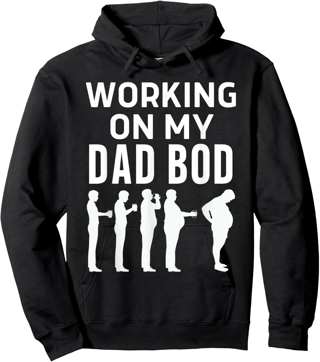 Working On My Dad Bod Funny Beer Belly Father's Day Hoodie - Hoodie | Black