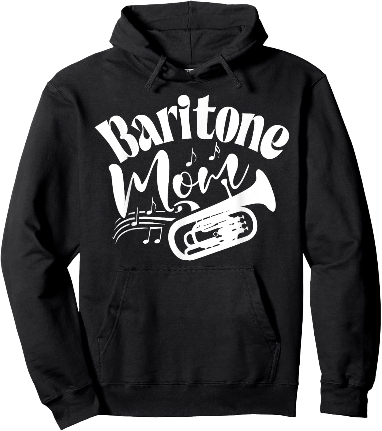Baritone Mom Marching Band Mother Mama Player Hoodie - Hoodie | Black