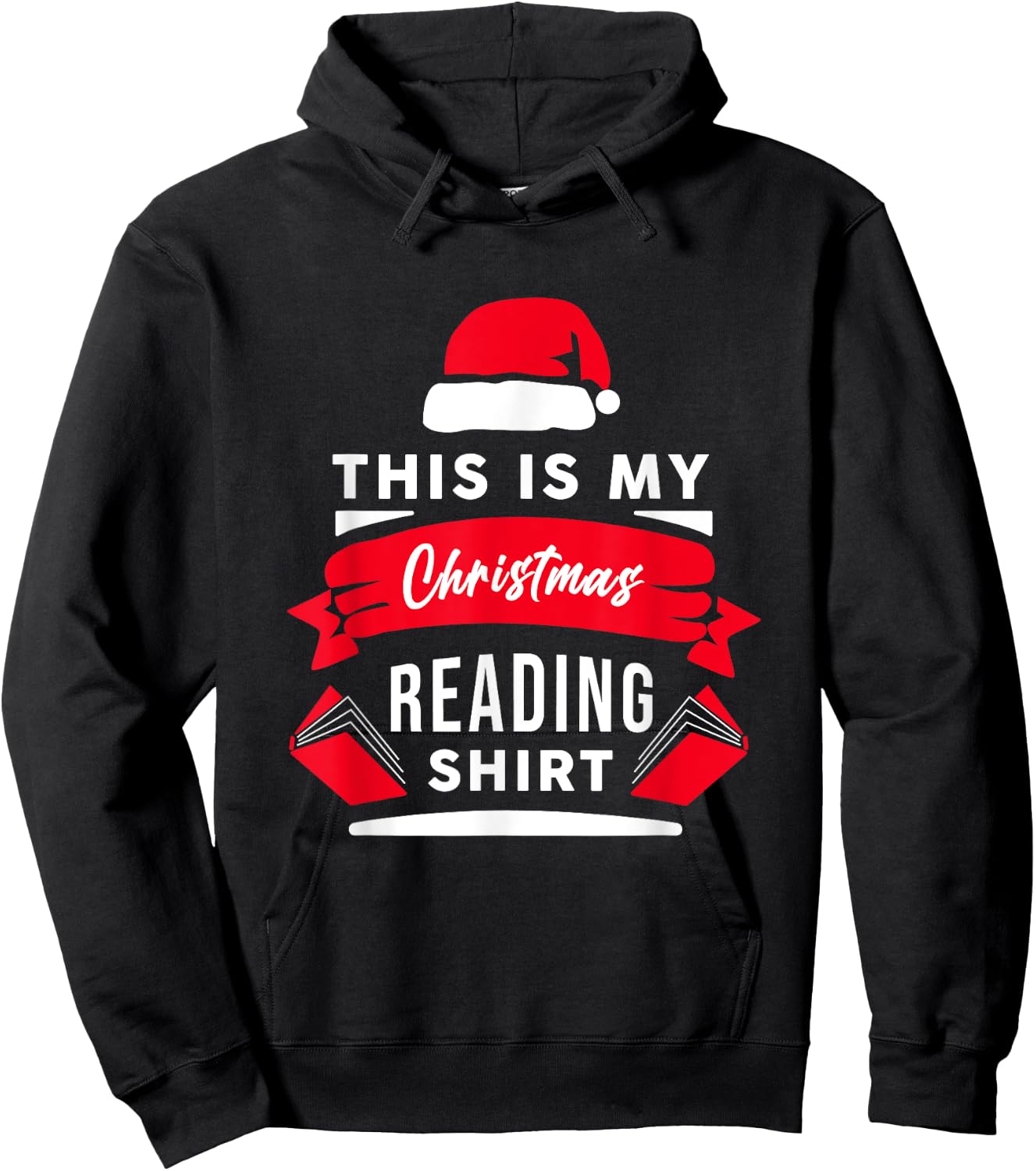 This Is My Christmas Reading Pajama Funny Book Quote Hoodie - Hoodie | Black