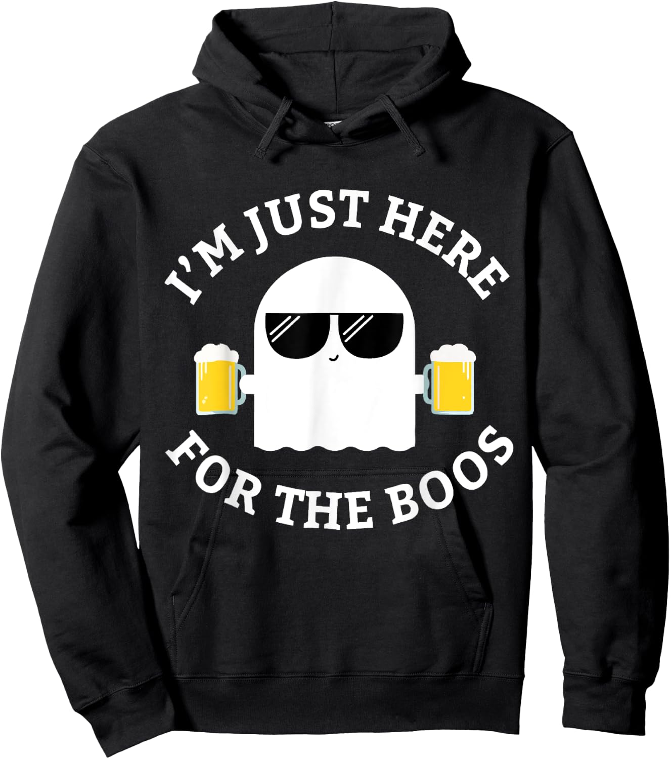 I'm Just Here For The Boos Funny Boo Ghost Halloween Hoodie - Hoodie | Black