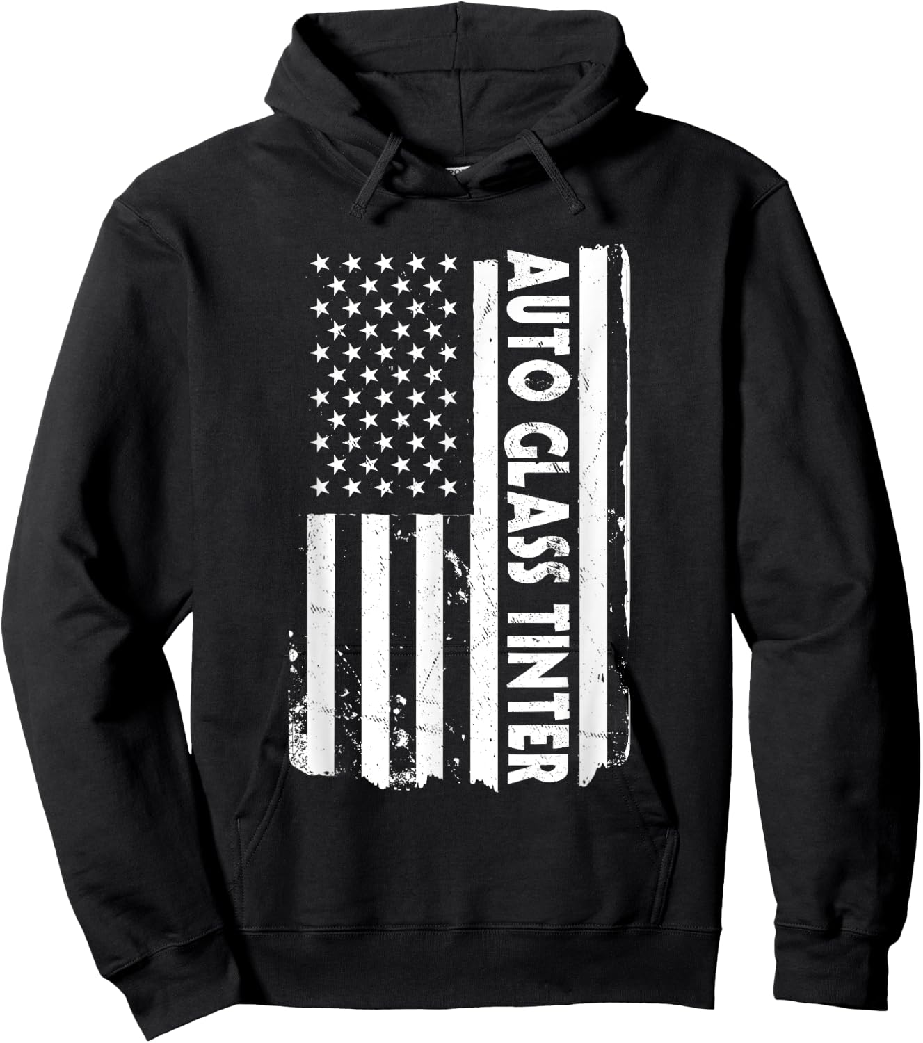 USA Flag Auto Glass Tinter Outfit Tinted Window America Hoodie - Hoodie | Black