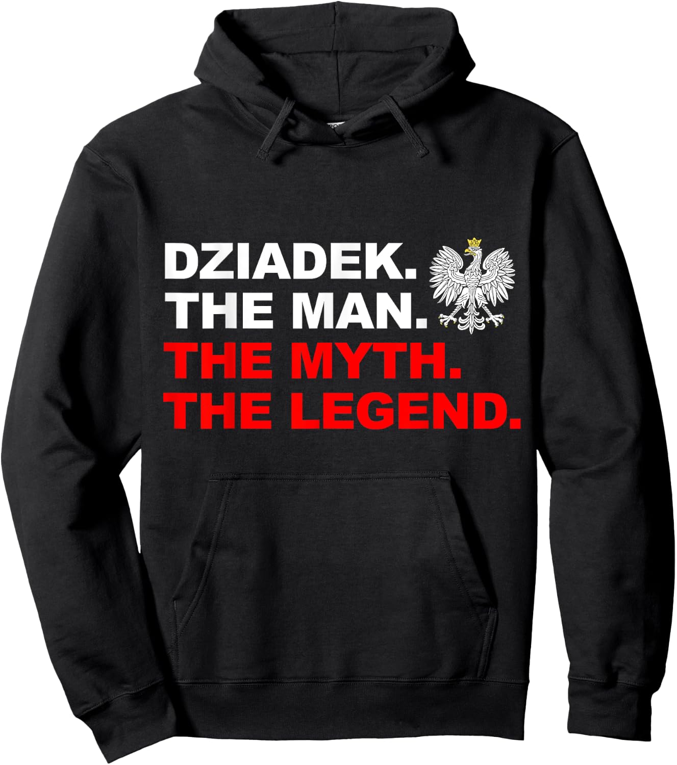 Dziadek Flag Of Poland Proud Polish Grandpa Father's Day Hoodie - Hoodie | Black