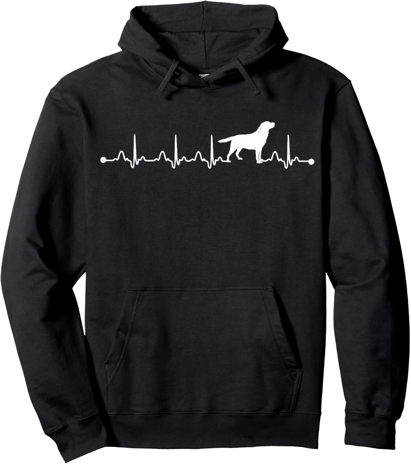 Labrador Retriever Heartbeat ECG Funny Dog Mom Men Women Girls Kids Hoodie - Hoodie | Black