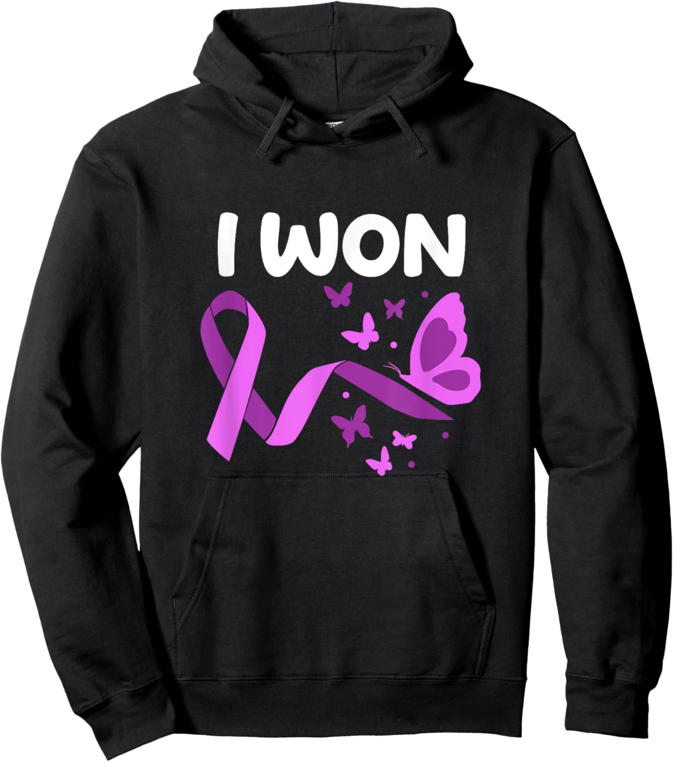 I Won! Pancreatic Cancer survivor. Butterflies version Hoodie - Hoodie | Black