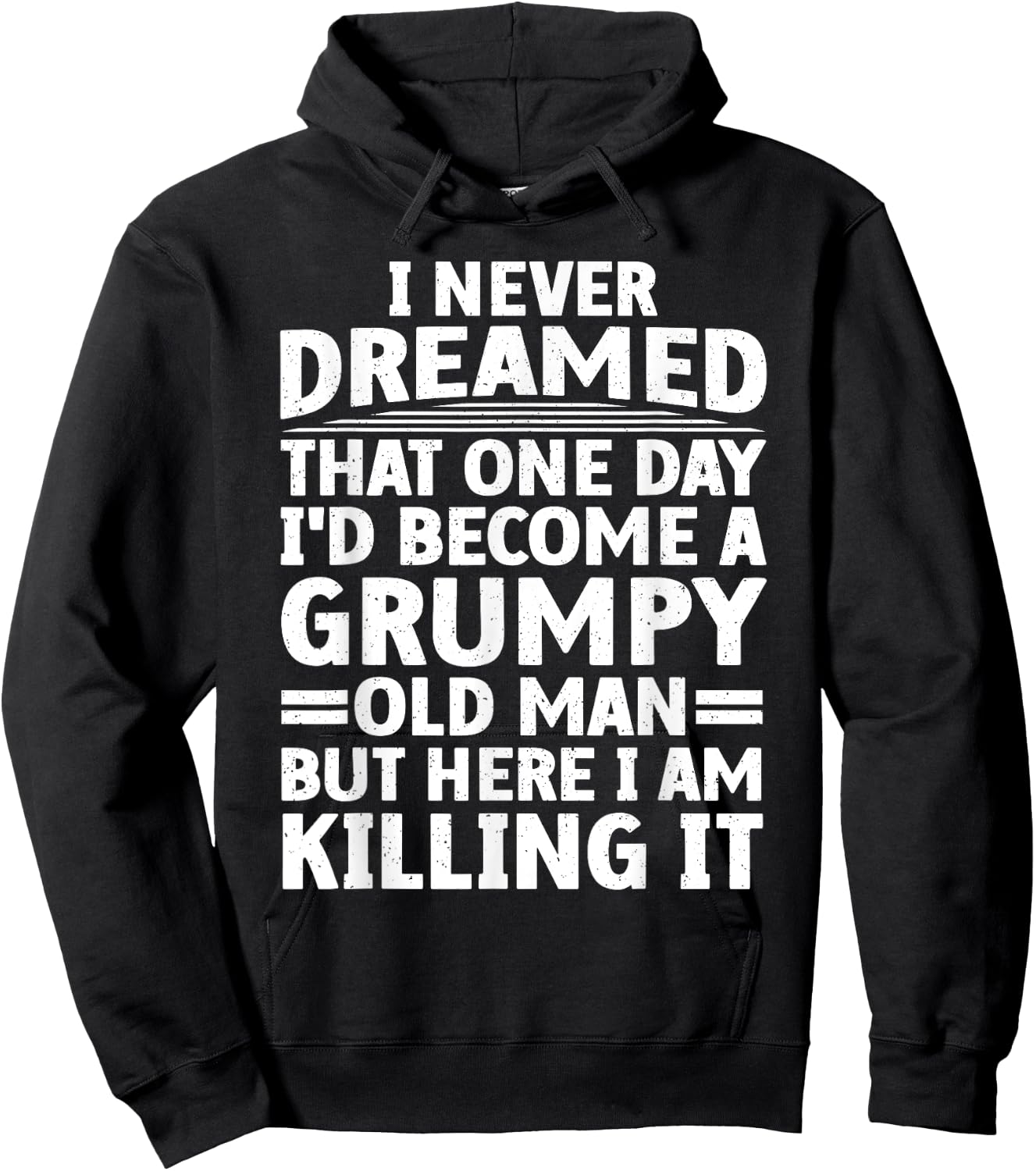 Funny Grumpy Old Man Art For Getting Old Men Dad Grandpa Hoodie - Hoodie | Black