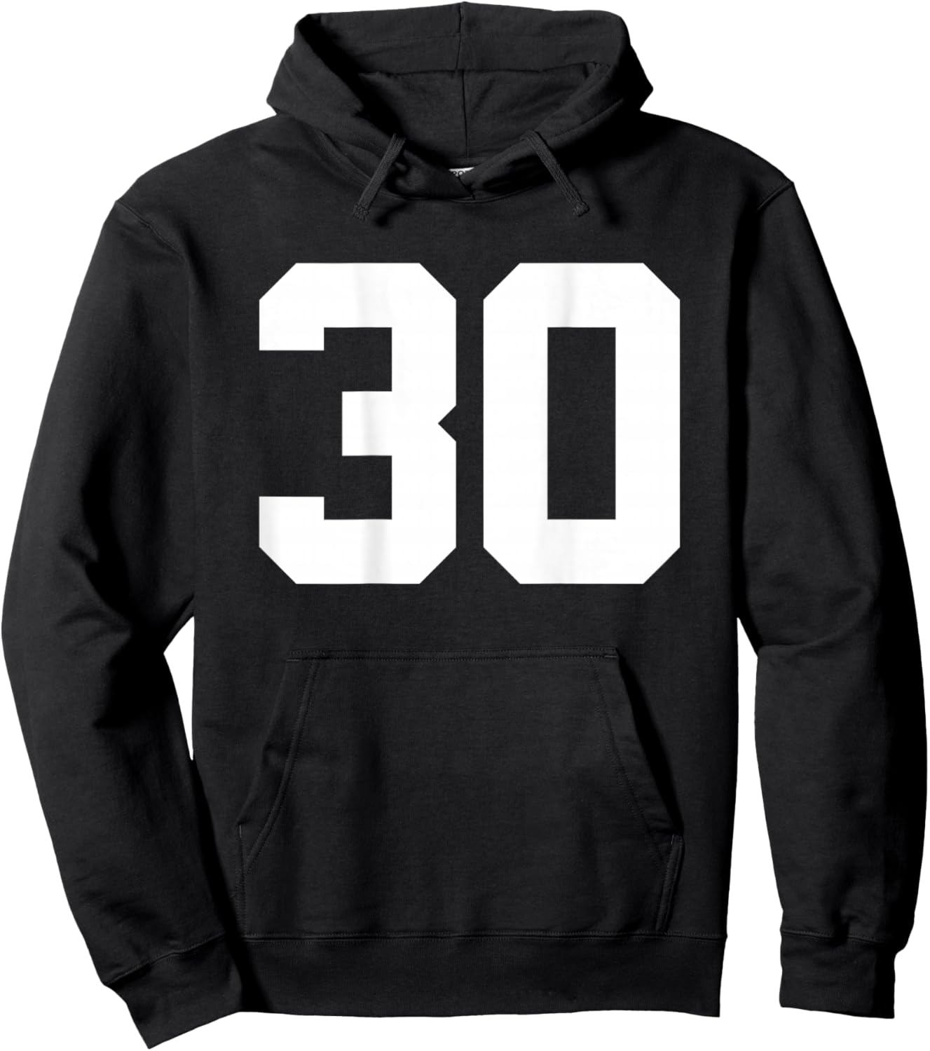 Number 30 (on Back) Sports Team Jersey Number Hoodie - Hoodie | Black