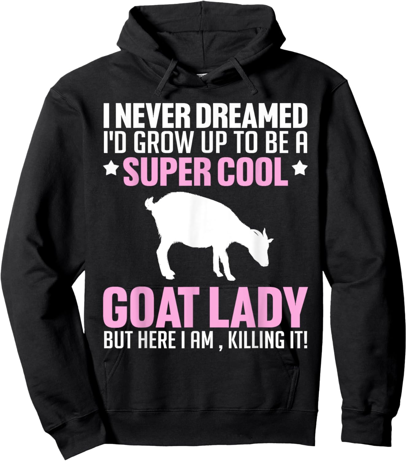 Cute Goat Art Girls Kids Goat Lover Farm Whisperer Hoodie - Hoodie | Black