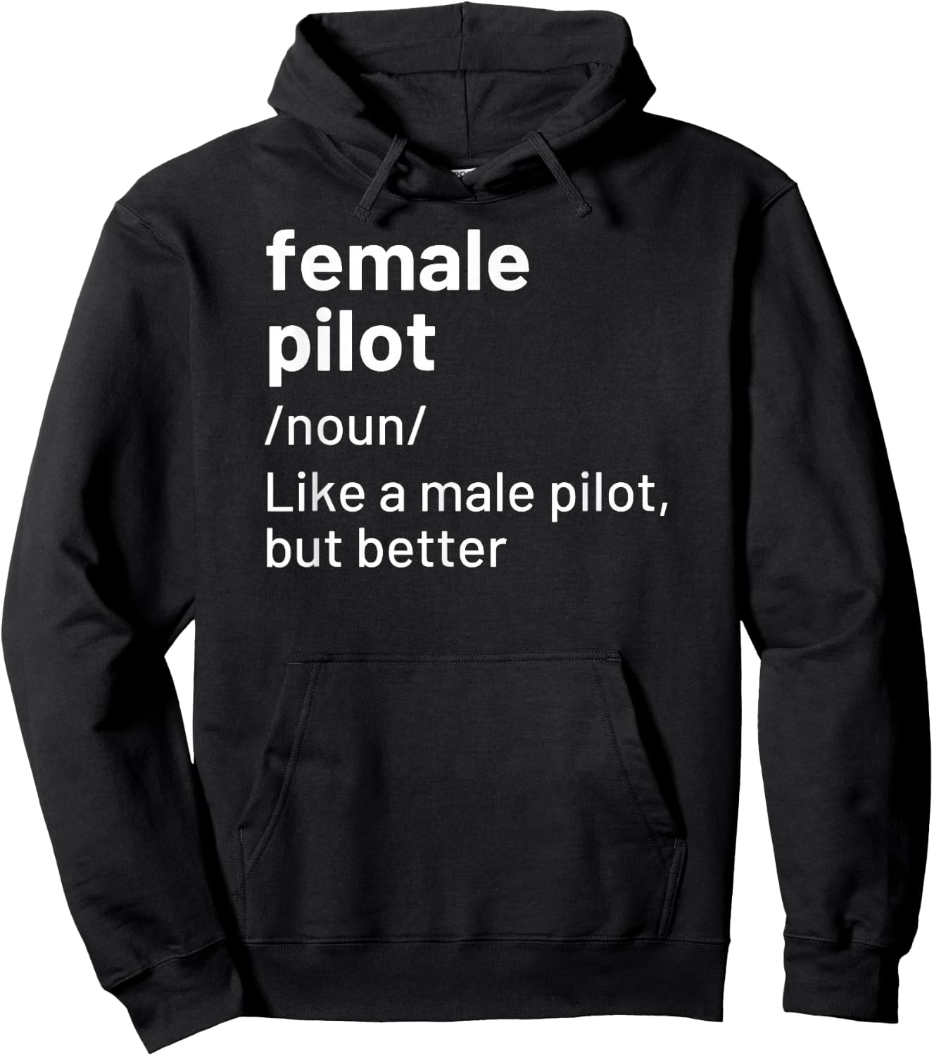 Female Pilot Definition Hoodie - Hoodie | Black