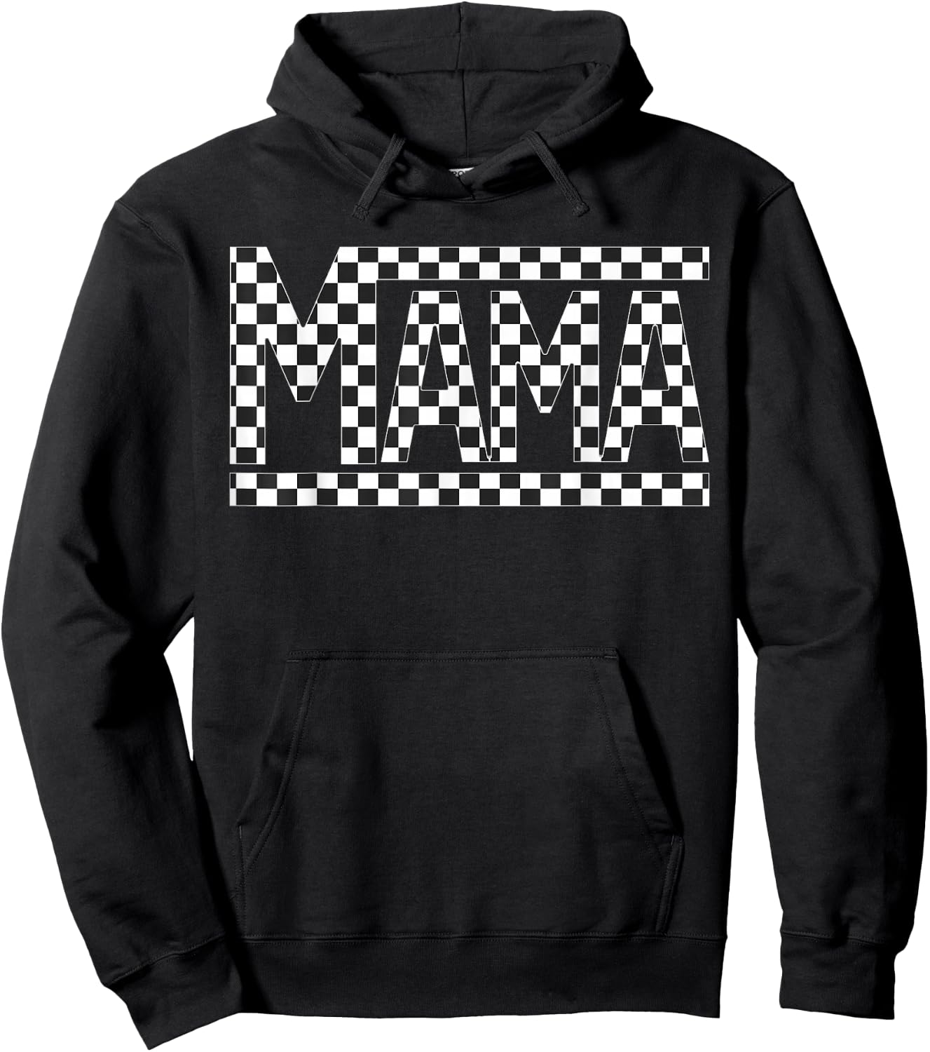 Checkered Mama Black White for Moms Funny Hoodie - Hoodie | Black