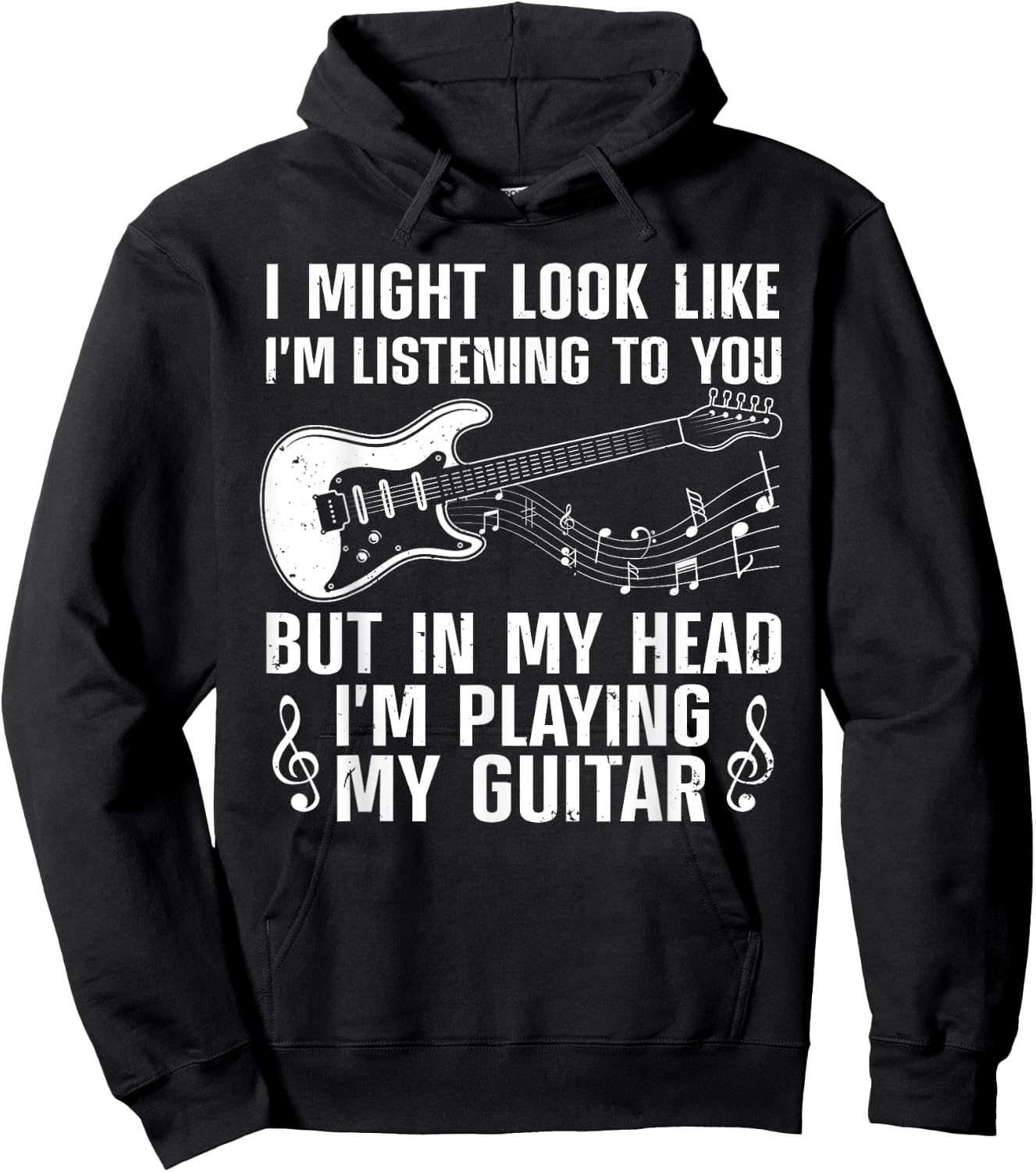 Funny Guitar Design Women Guitarist Guitar Player Hoodie - Hoodie | Black