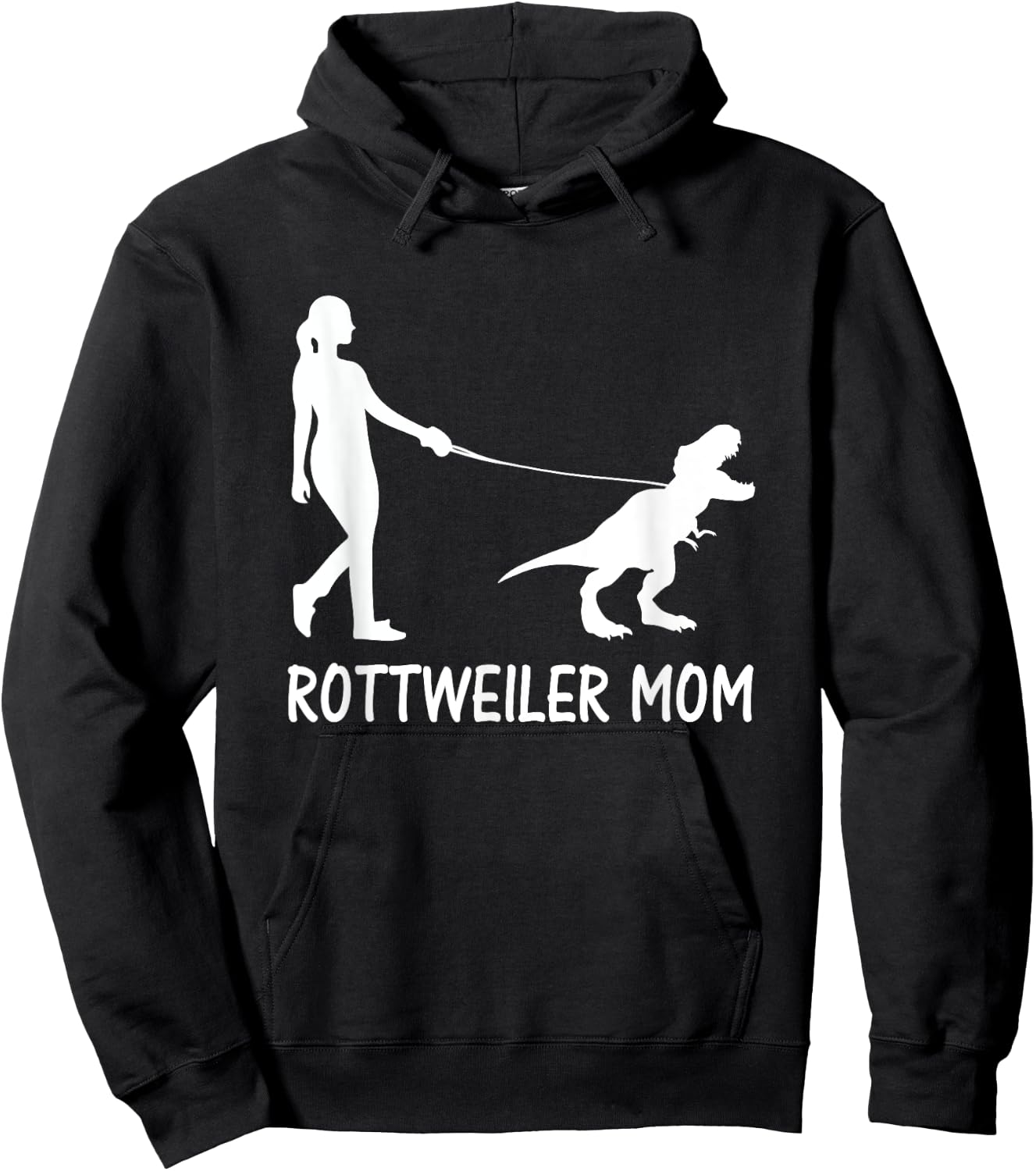 Rottweiler Mom Rottie Mama Dog Rott Dinosaur Women Mother Hoodie - Hoodie | Black