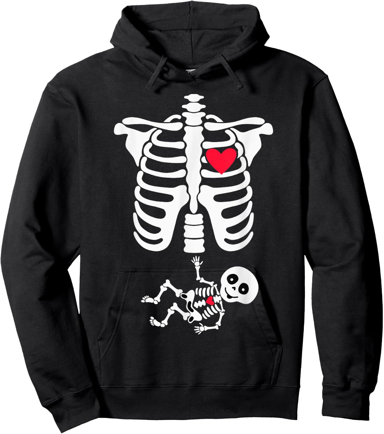 Halloween Costume for Pregnant Mom to Be Skeleton Hoodie - Hoodie | Black