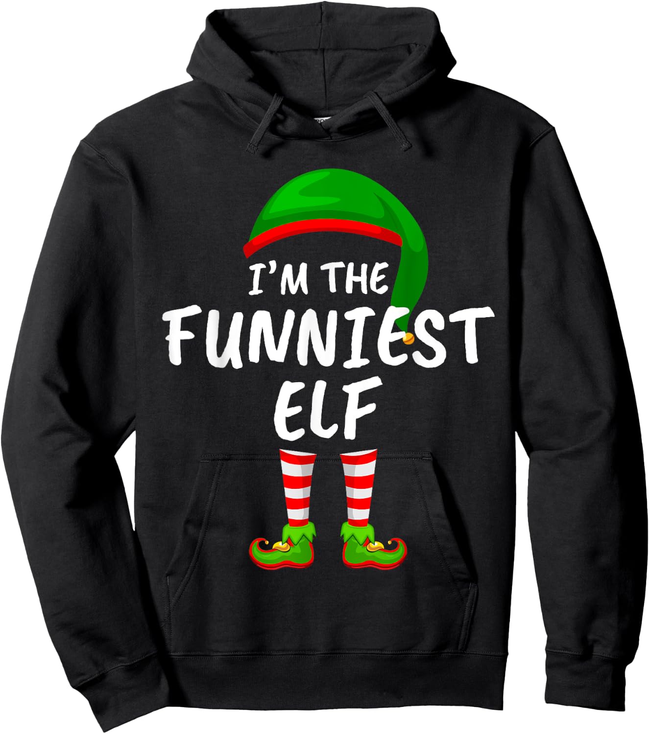 Matching Family Funny I'm The Funniest Elf Christmas Hoodie - Hoodie | Black