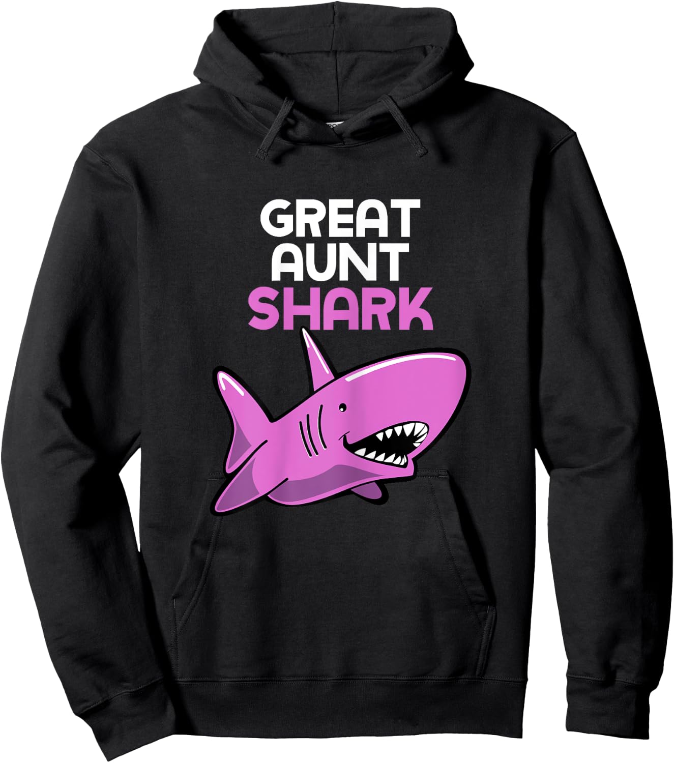 Great Aunt Shark Funny Family Hoodie - Hoodie | Black