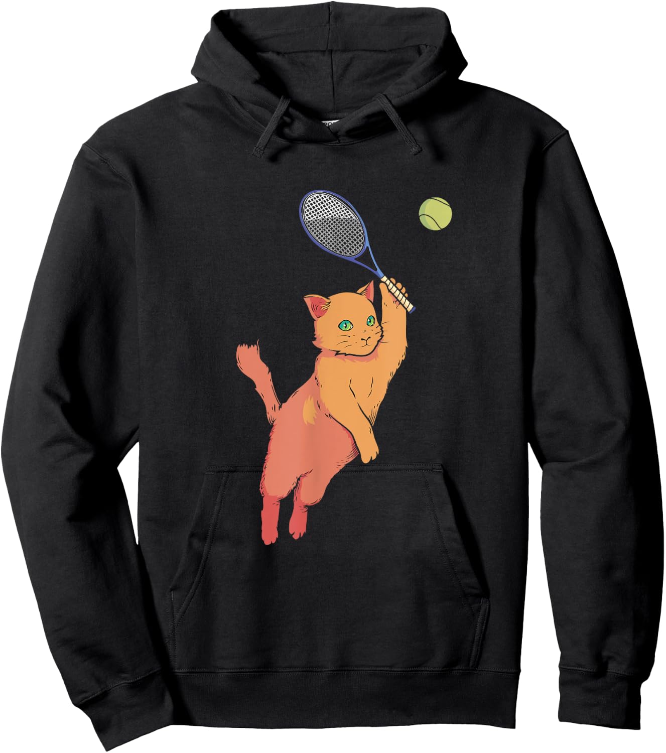 Tennis Player Racquets Cat Tennis Lover Racket Sport Women Kids Hoodie - Hoodie | Black
