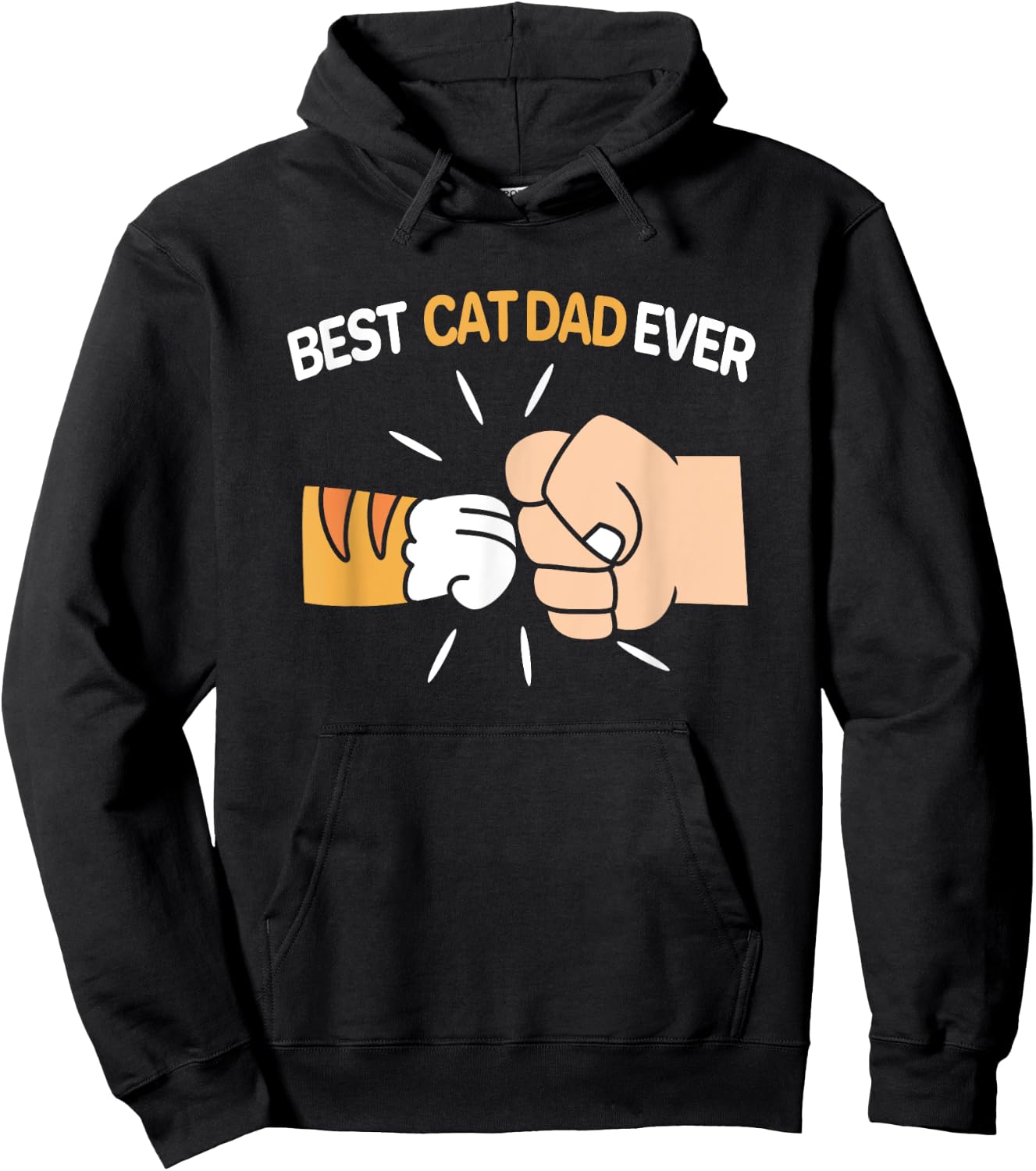 Best Cat Dad Ever Father Day Orange Tabby Dad Women Kids Hoodie - Hoodie | Black