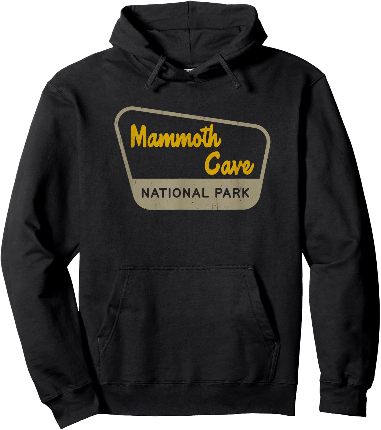 Mammoth Cave National Park Retro Two-Tone Sign Hoodie - Hoodie | Black