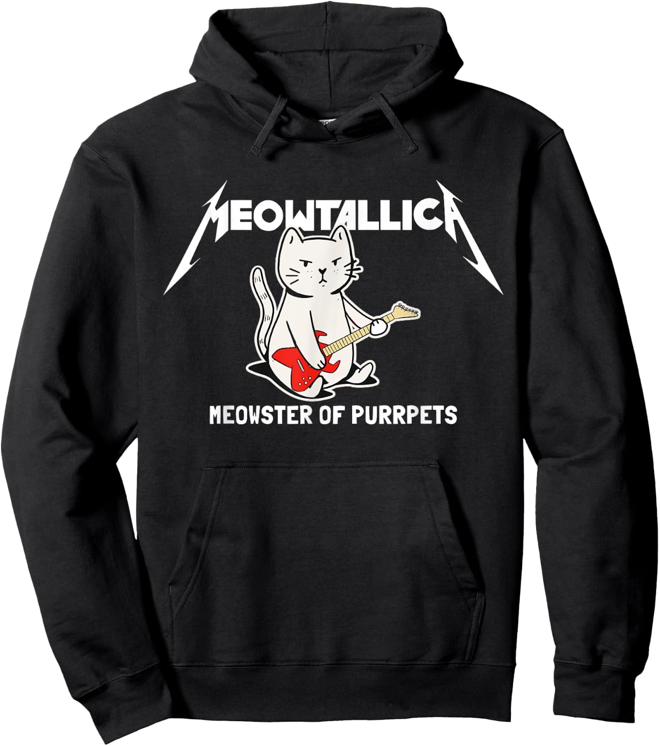 Meowtallica Meowster Of Purrpets - Funny Cat Women Girls Kids Hoodie - Hoodie | Black