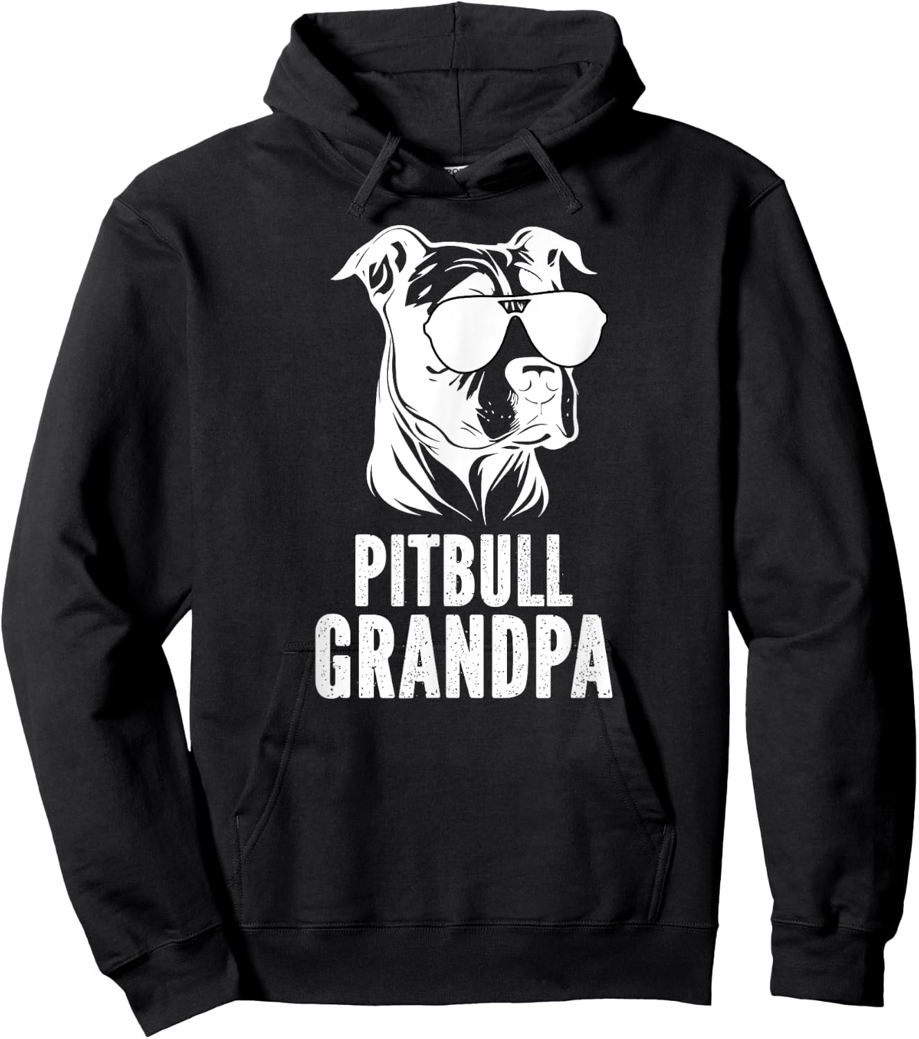 Pitbull Grandpa Of A Pitbull Grandfather Pittie Grandpa Hoodie - Hoodie | Black