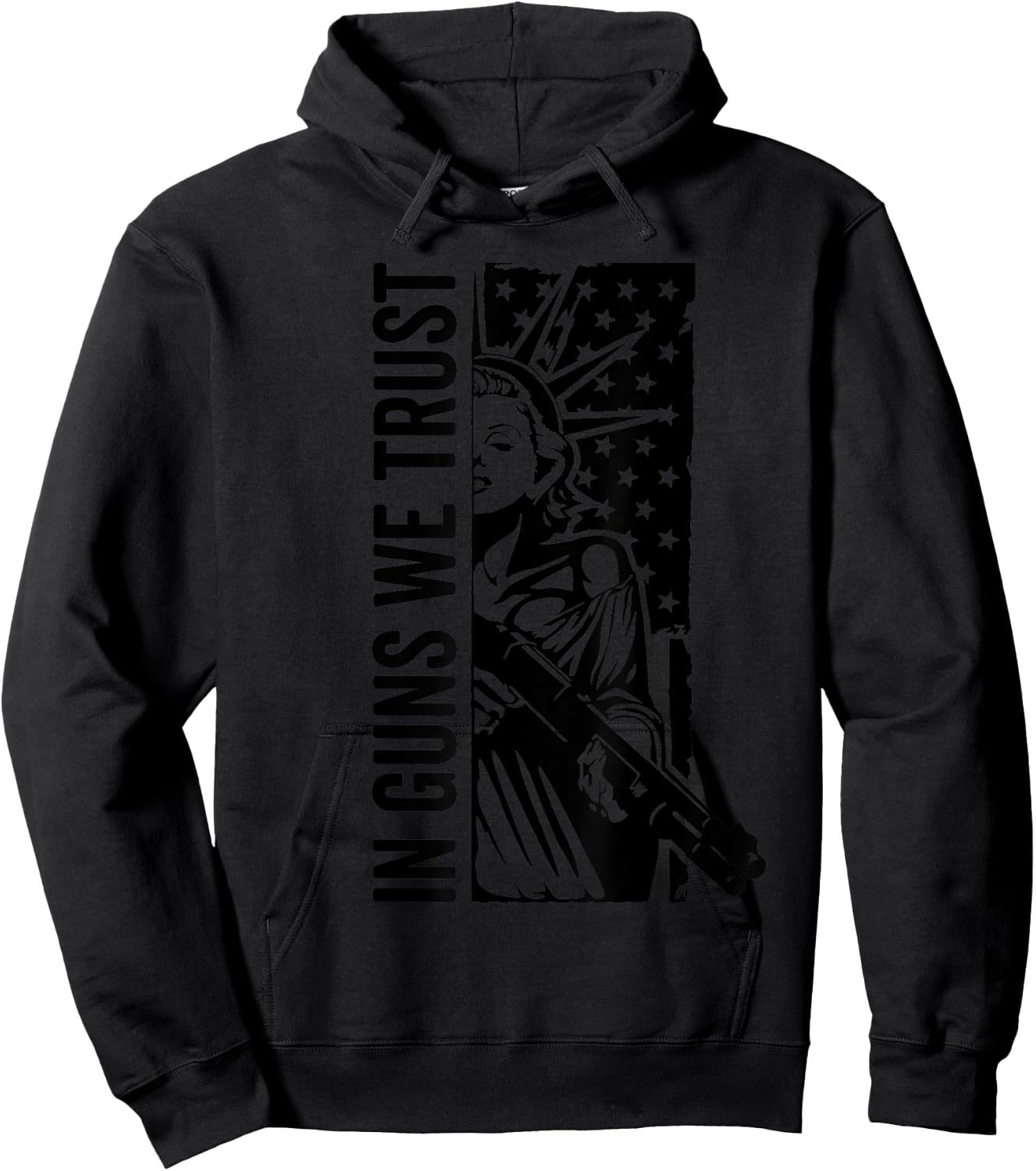 In Guns We Trust - Liberty Lady USA Flag Shotgun Pro Guns Hoodie - Hoodie | Black