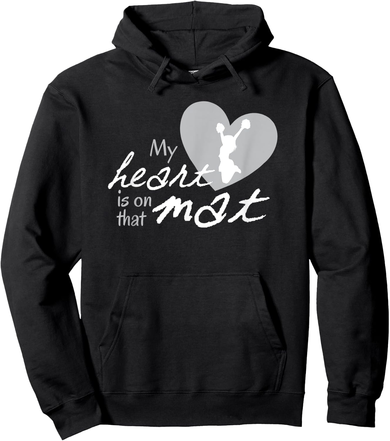 AS My Heart is on that Mat Floor Cheer Cheerleading Hoodie - Hoodie | Black