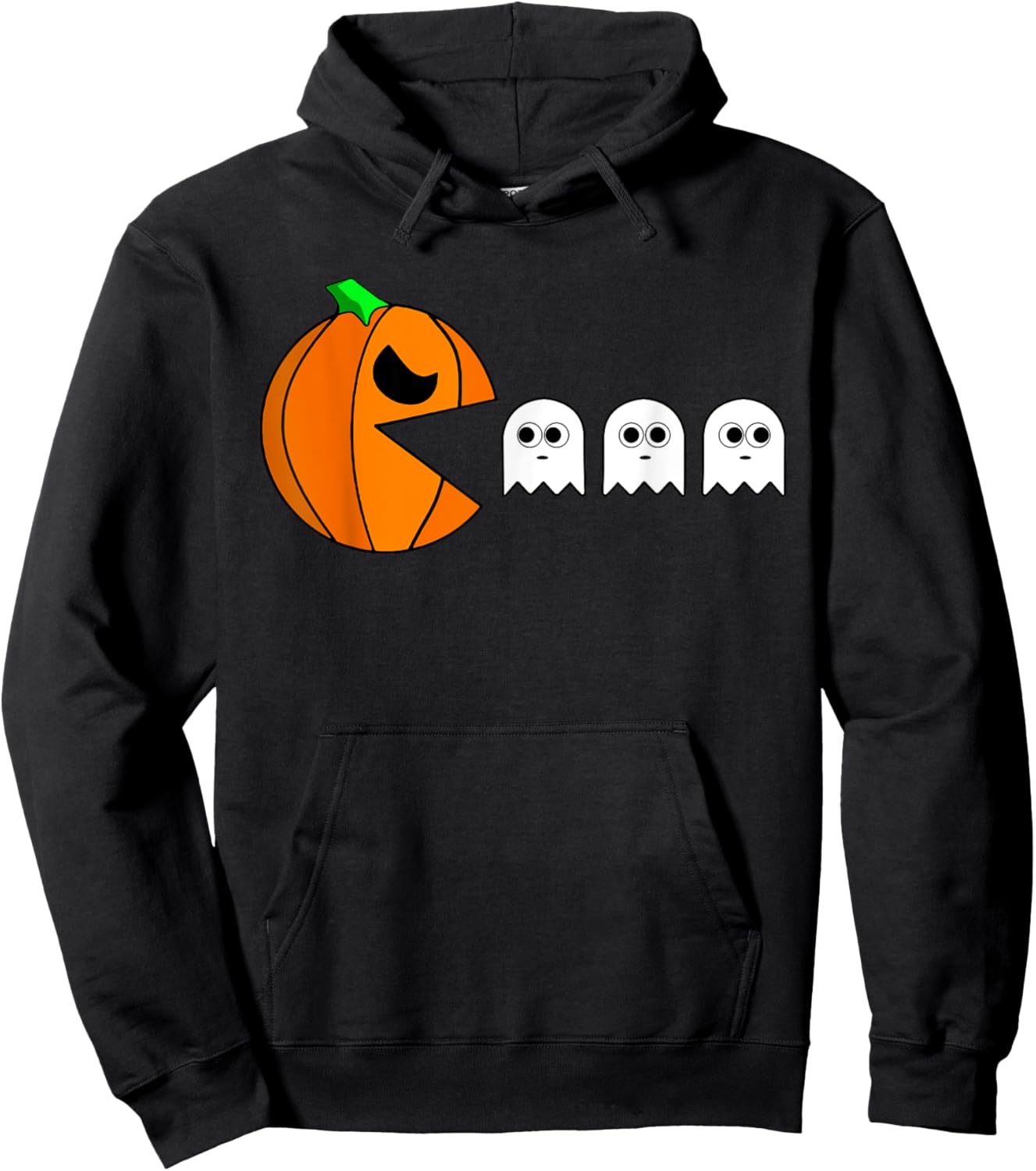 Funny Halloween Pumpkin Eating Ghost Gamer For Boy Girl Kids Hoodie - Hoodie | Black