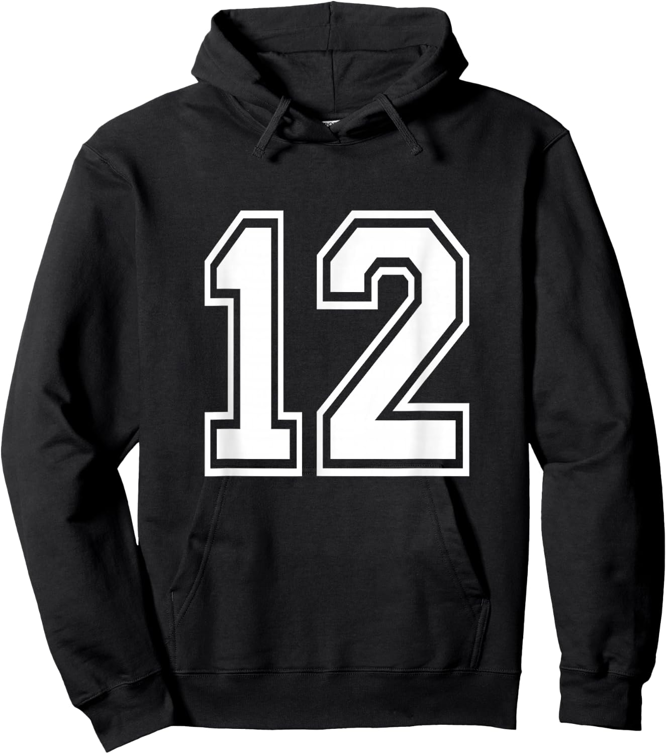 Number 12 Varsity Sports Team Jersey 12th Birthday 12 Years Hoodie - Hoodie | Black
