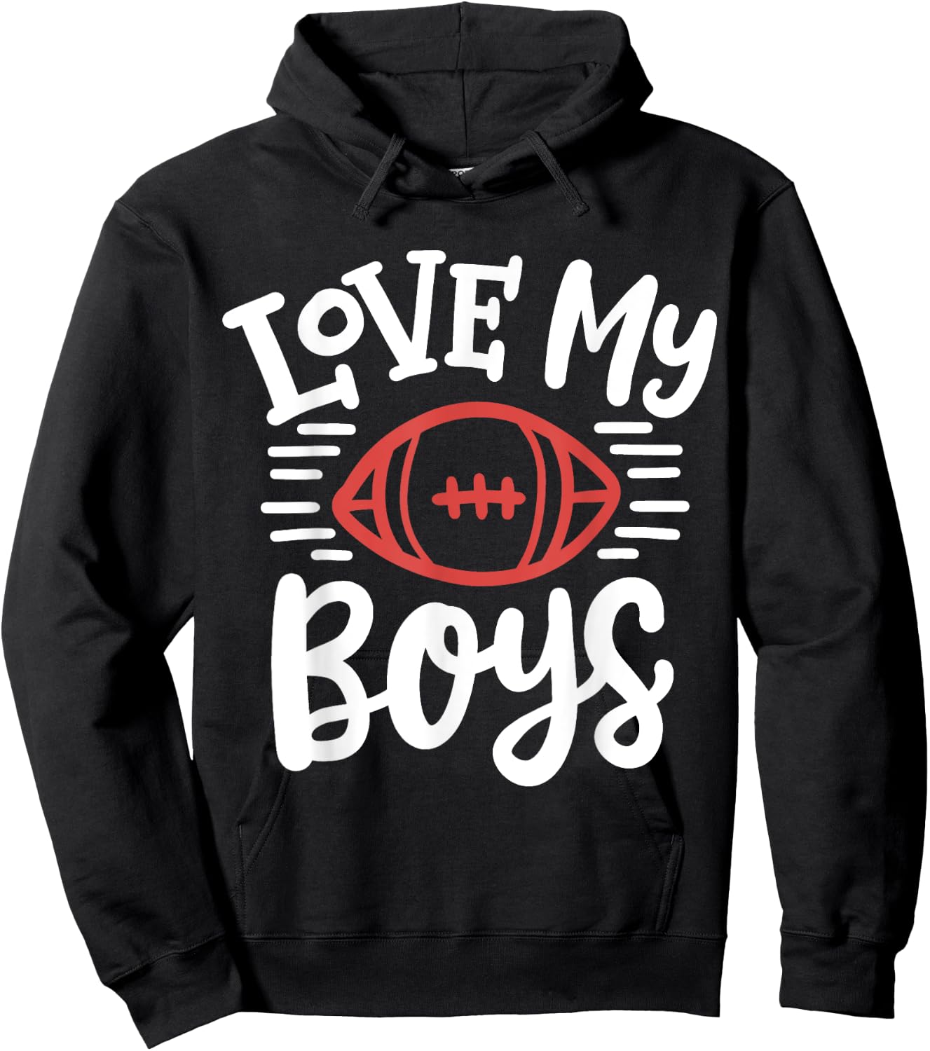 Love My Boys Football Mother Mom Hoodie - Hoodie | Black